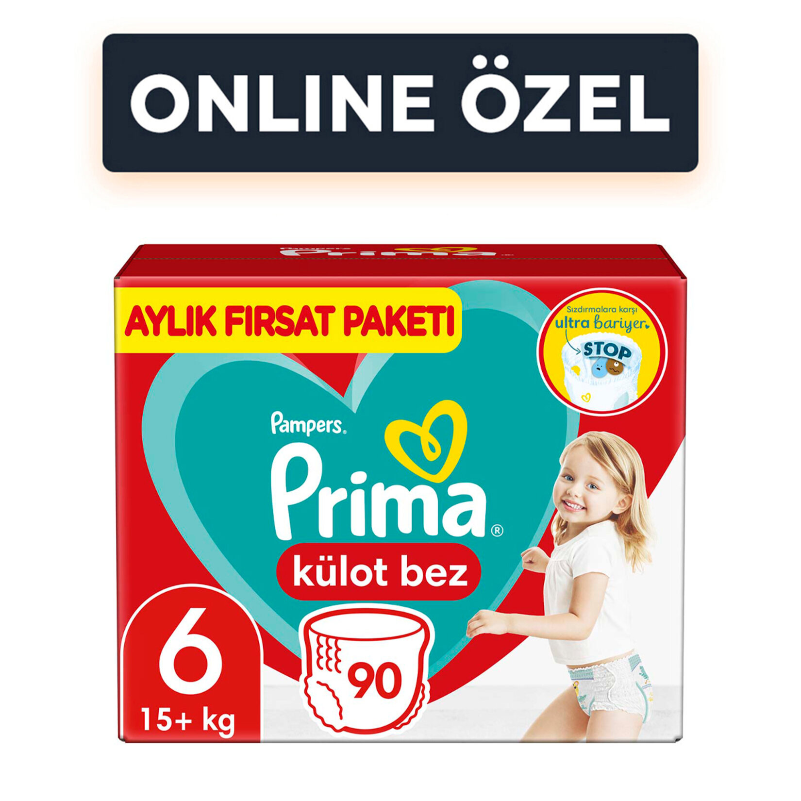 Prima Külot Bez Aylık Fırsat 6 Beden 15+ Kg 90'lı