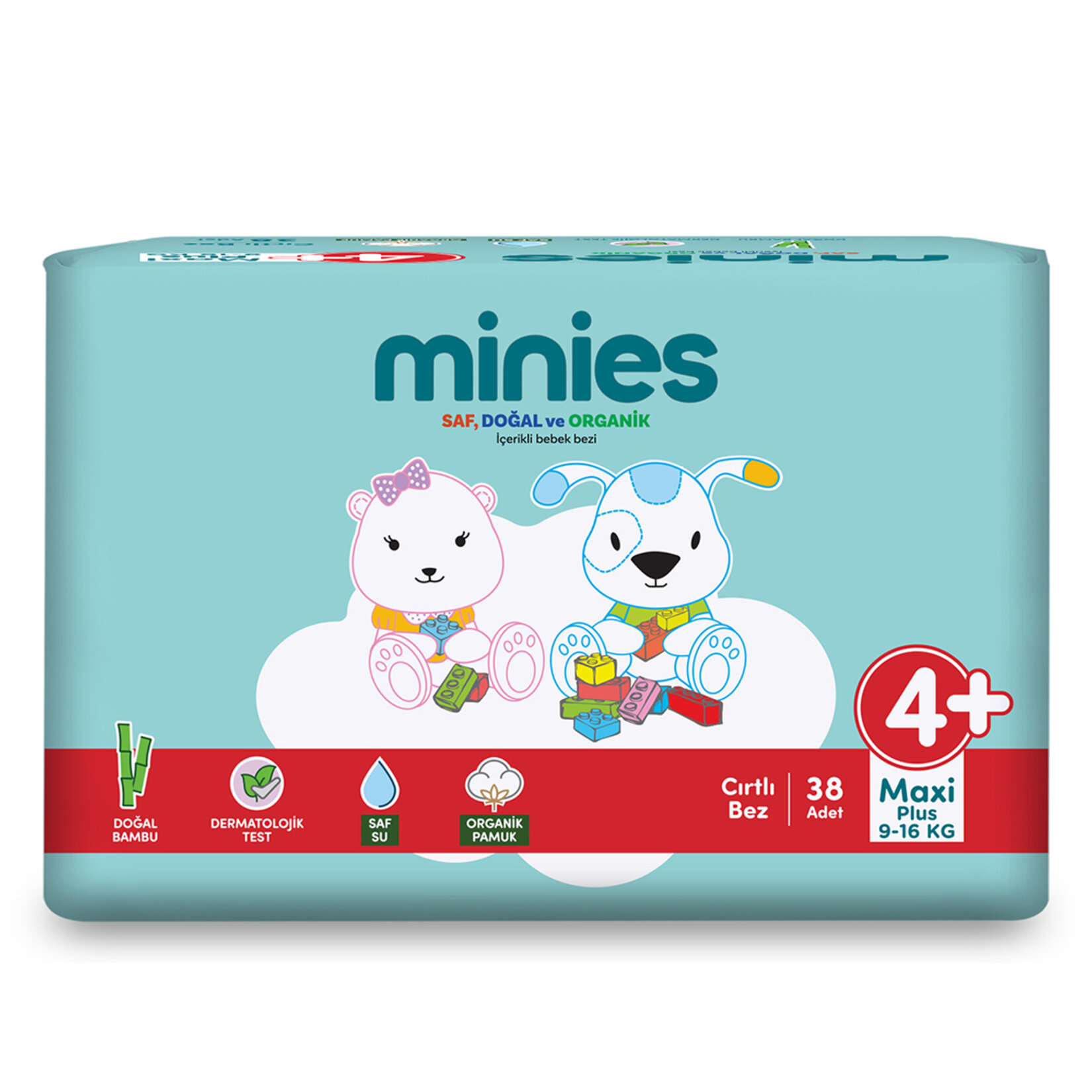 Minies Bebek Bezi Maxi Plus 4+ No 9-16 Kg 38 Adet