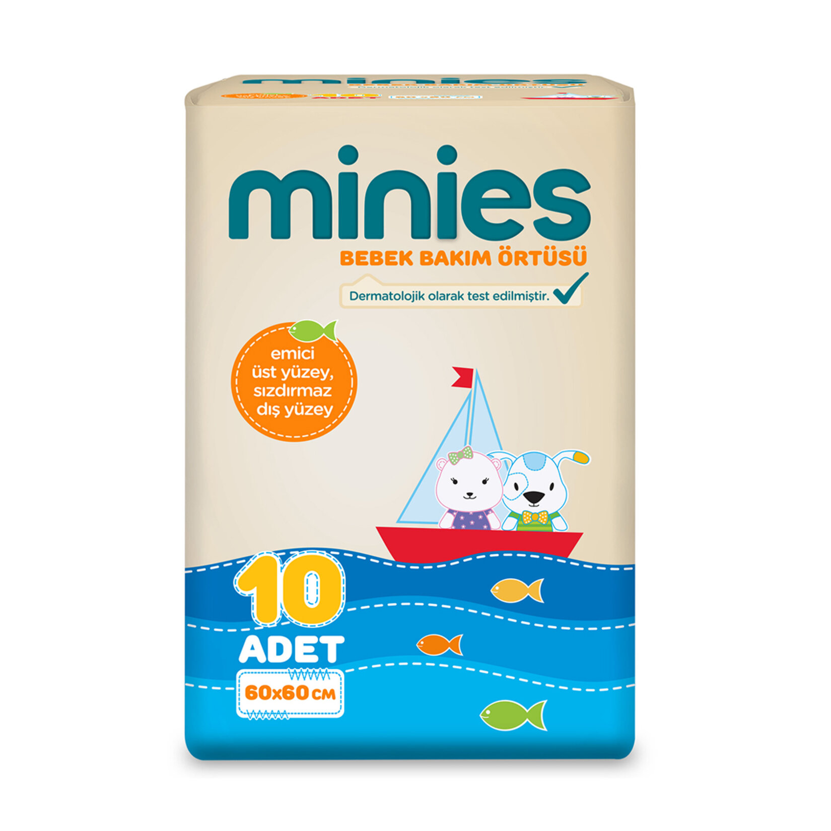 Minies Bebek Bakım Örtüsü 60 x 60 Cm 10 Adet