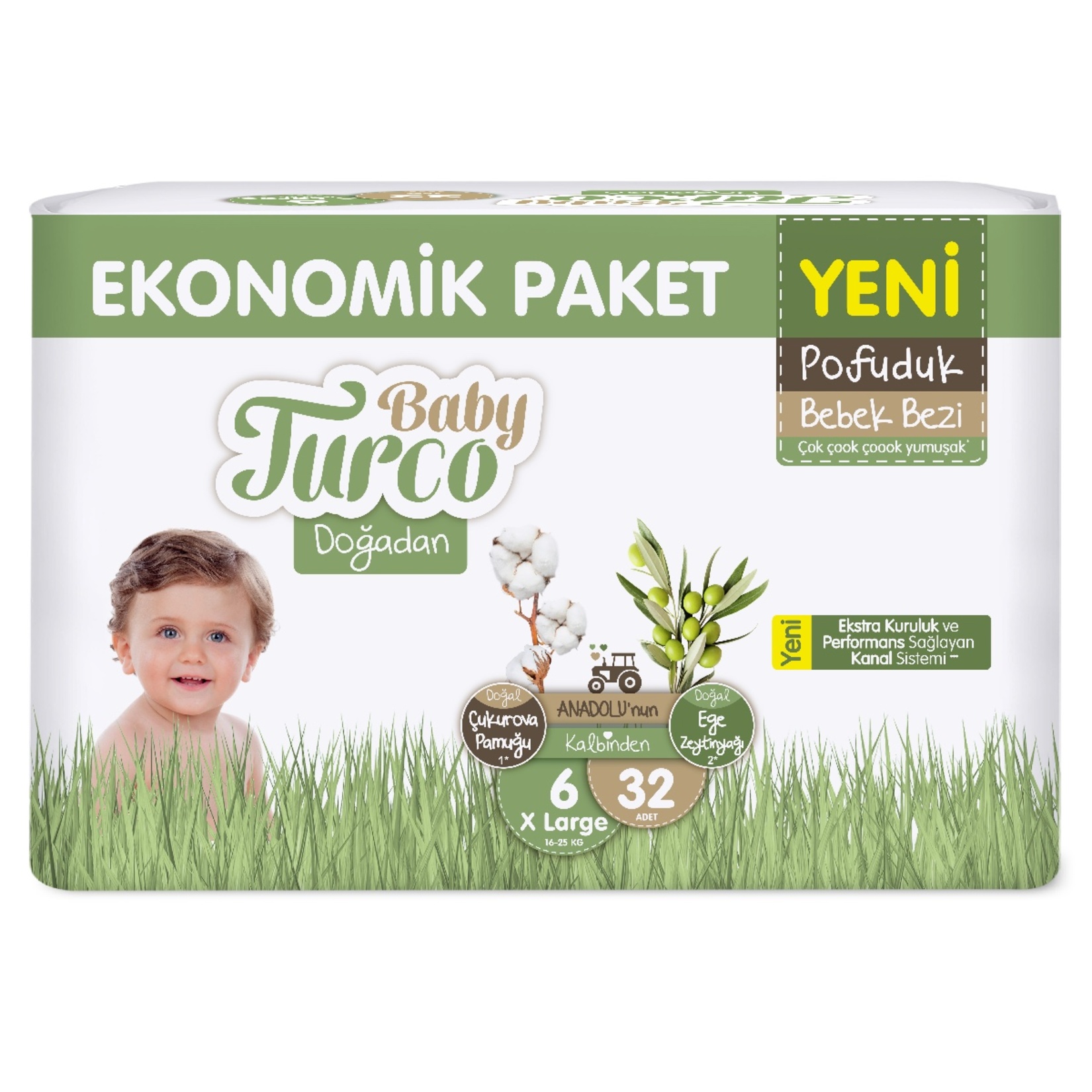 Baby Turco Doğadan Pofuduk XL 32'li