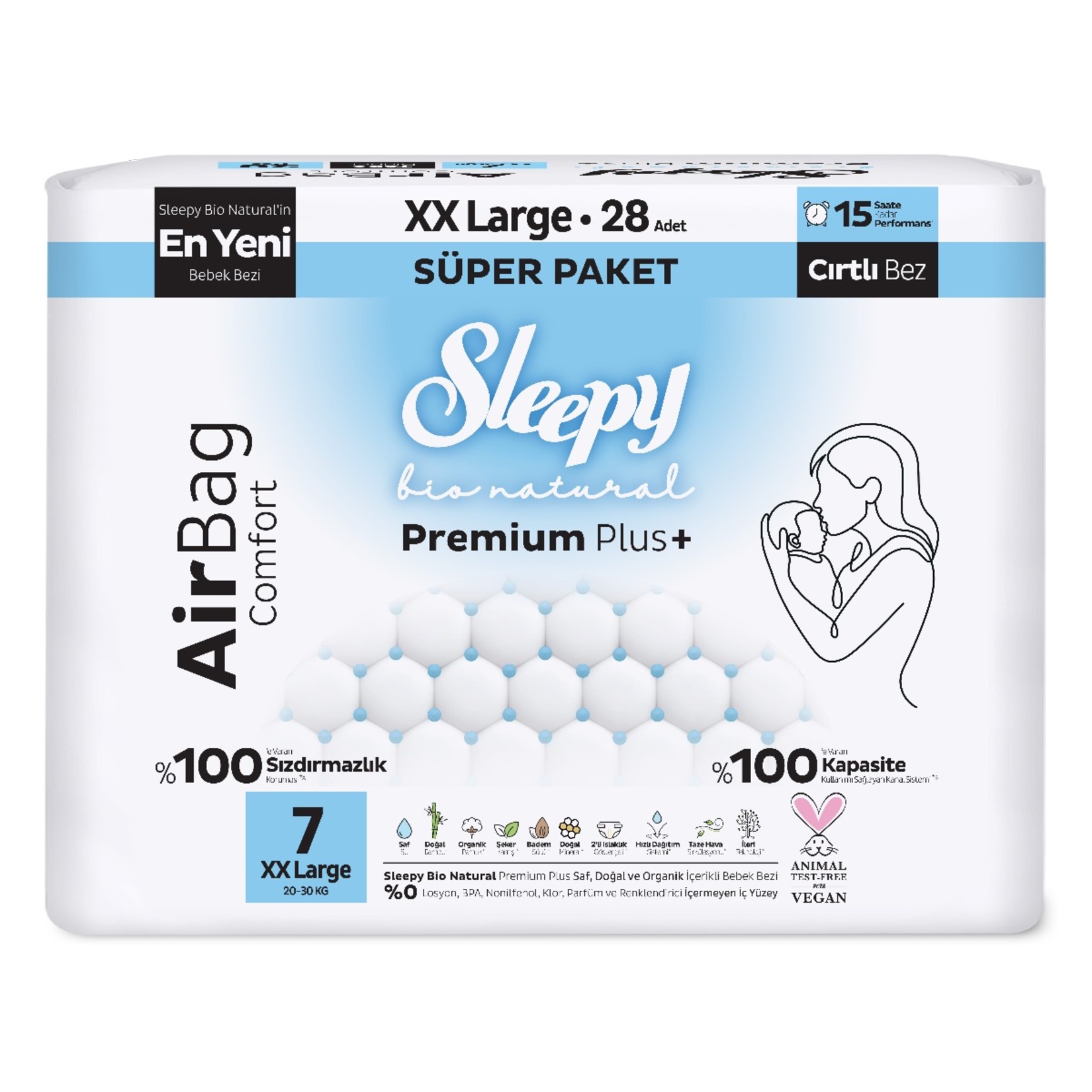 Sleepy Bio Natural Airbag No 7 XXL 28'li