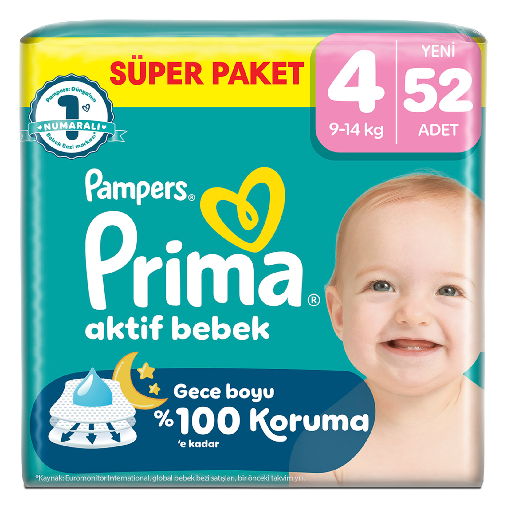 Prima Aktif Bebek Süper Paket 4 Beden 52'li