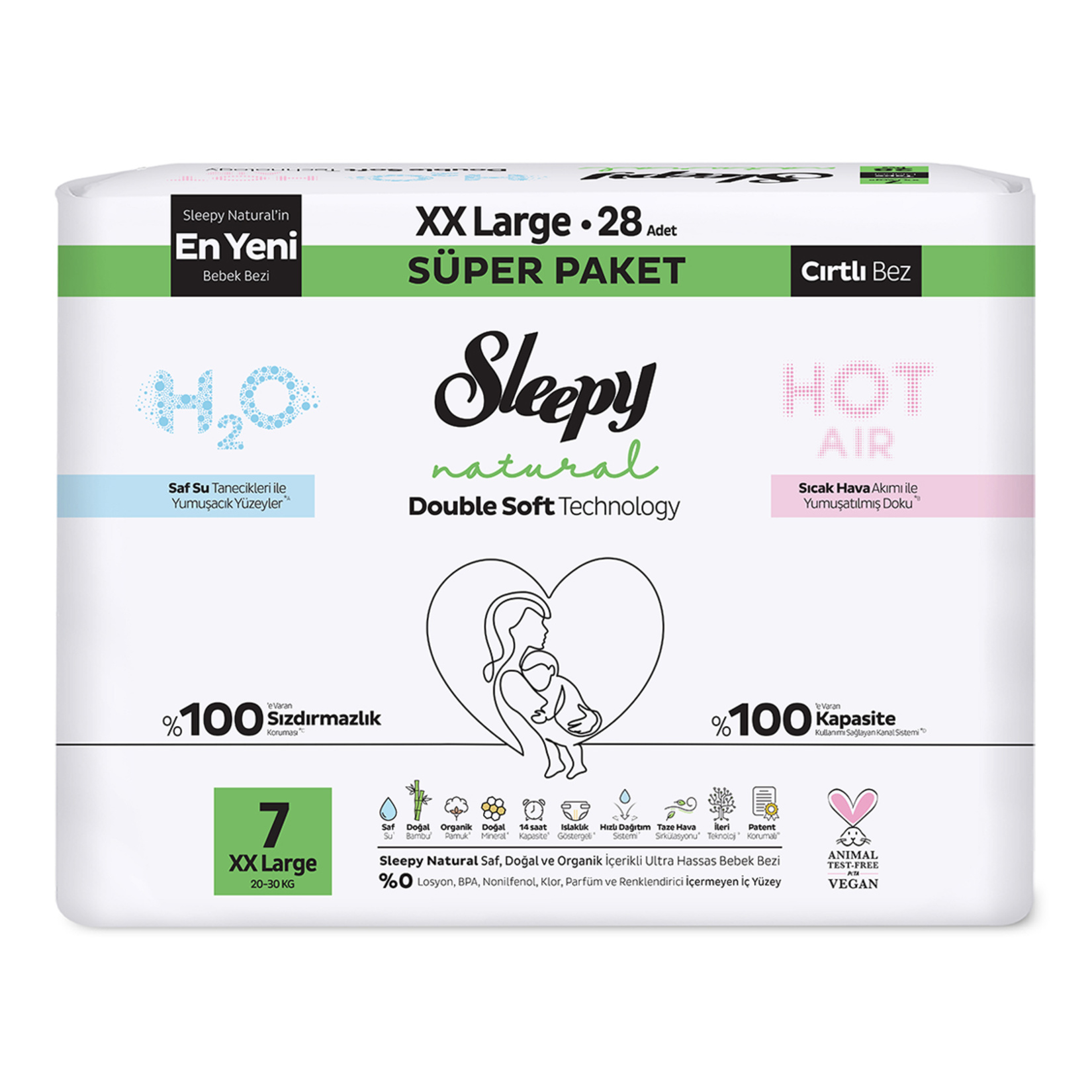Sleepy Natural Double Soft  7 No 20-30 Kg 28'li