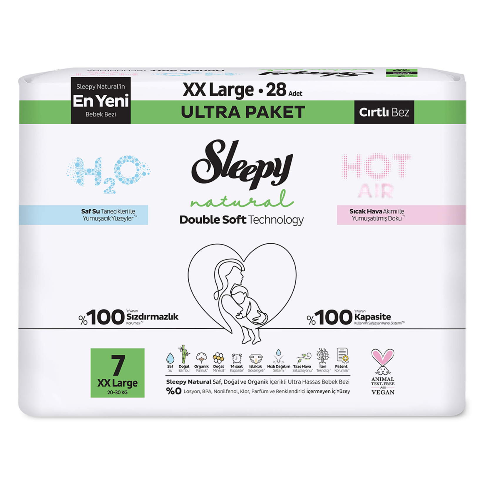 Sleepy Natural Soft XX Large Paket 20-30 Kg 28'li