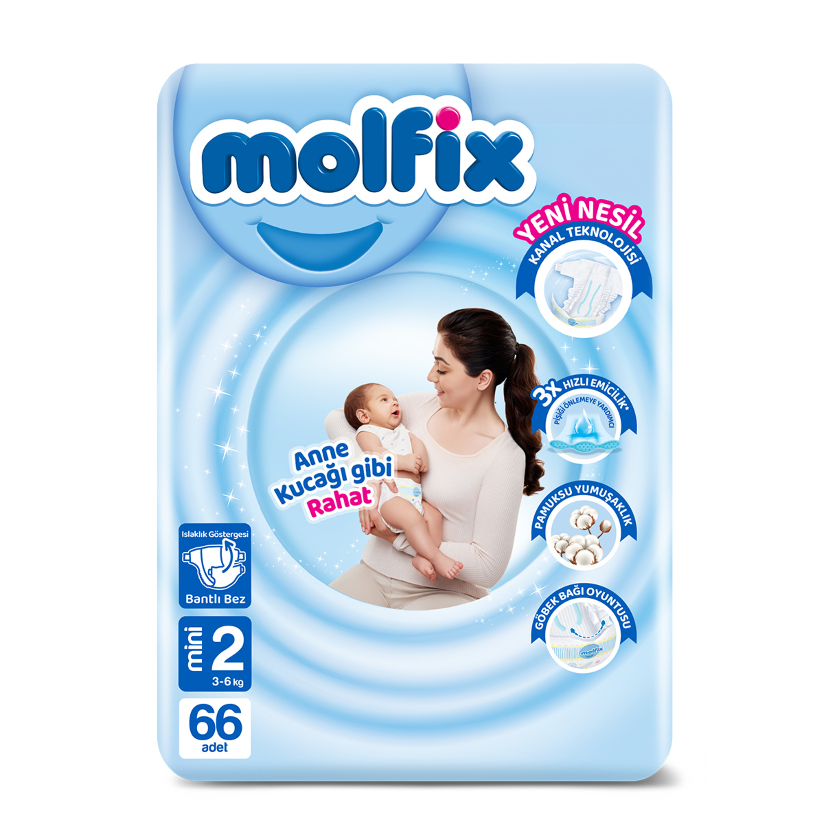 Molfix Avantajlı Paket 2 Beden Mini 3-6 Kg 66'lı