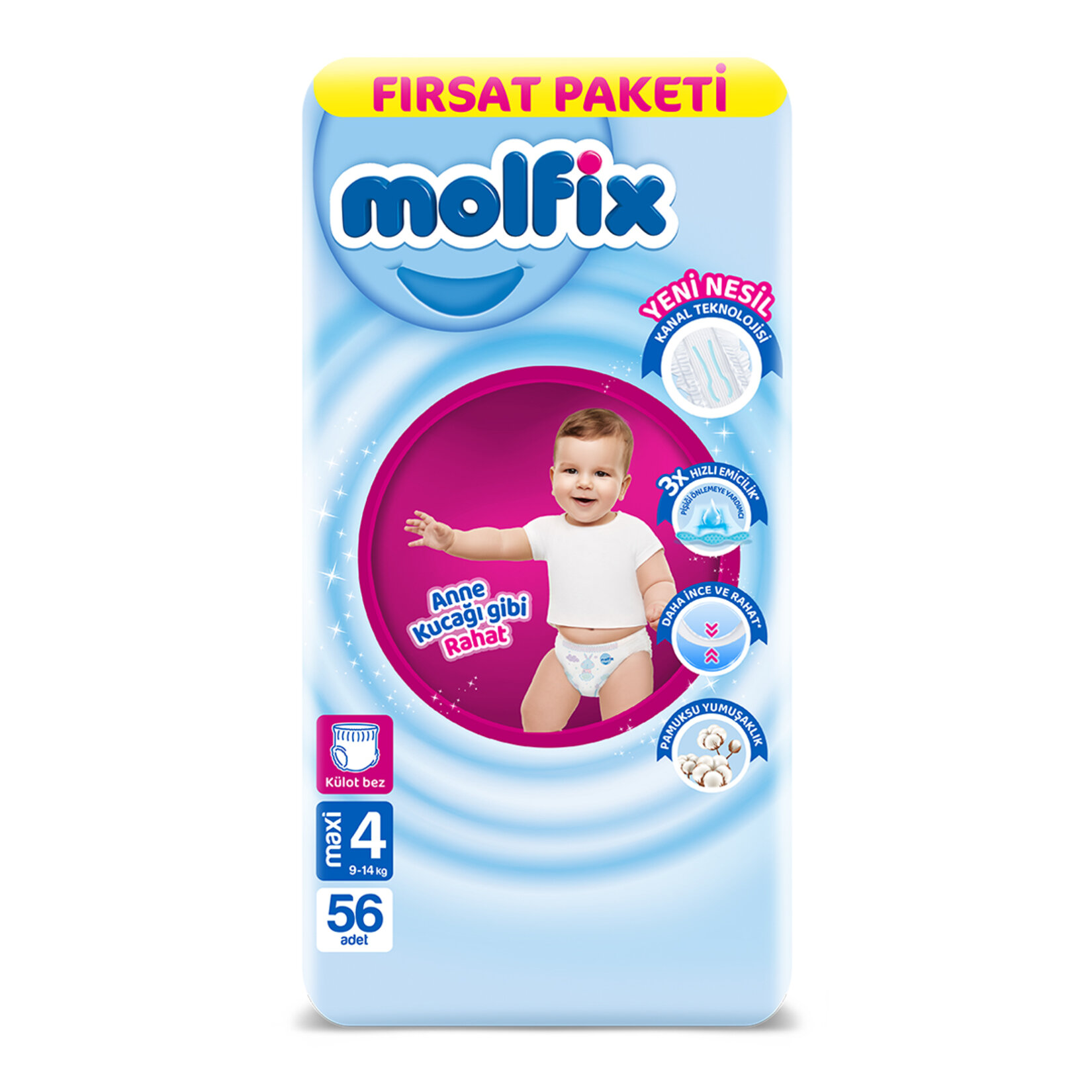 Molfıx Klt Bez Fırsat 4 Beden Maxi 9-14Kg 56'lı
