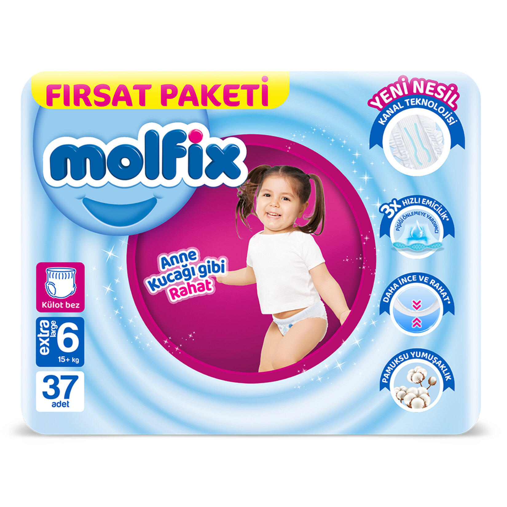 Molfix Külot Bez Fırsat 6 Beden XL 15+ Kg 37'li