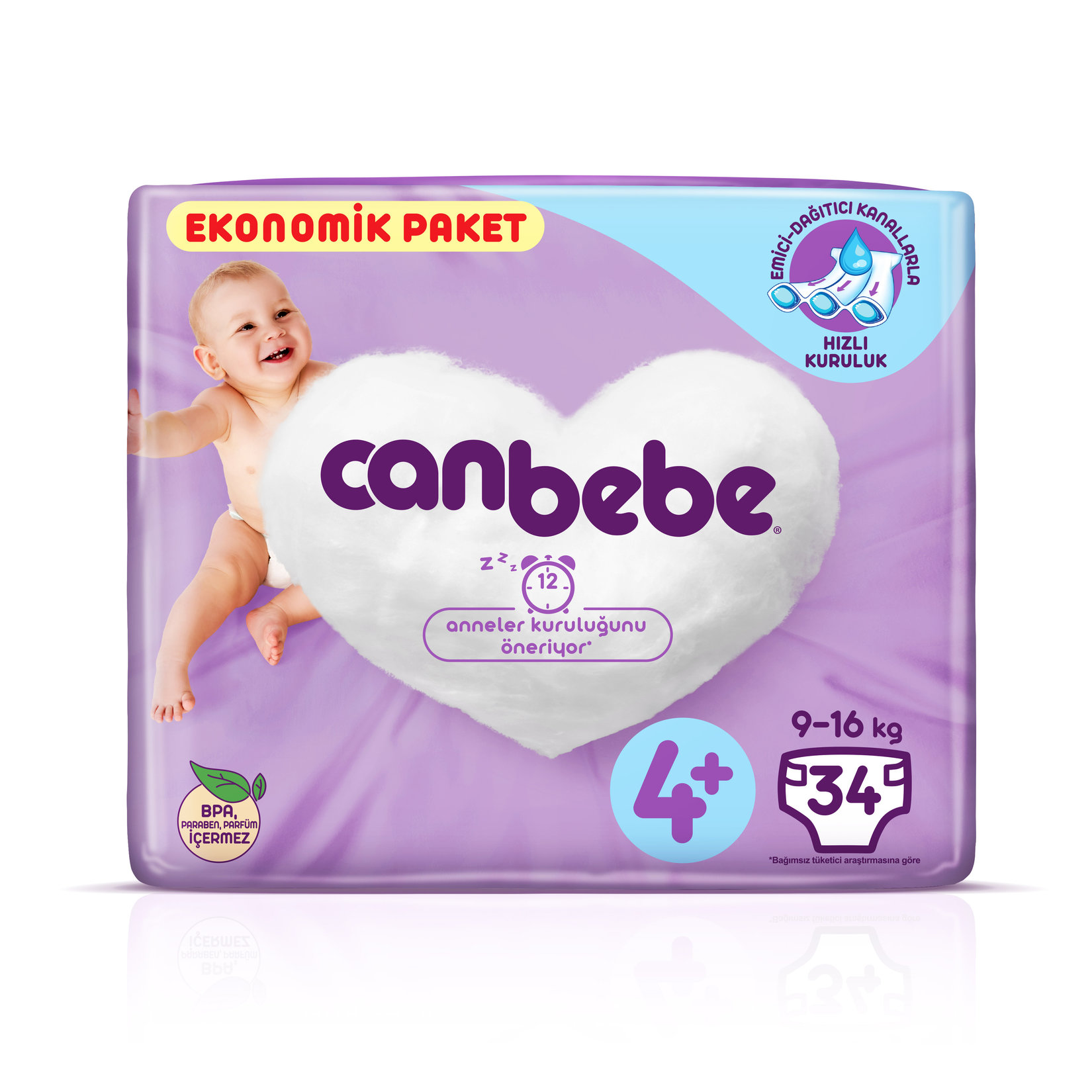Canbebe 4+ Beden Ekonomik Paket Maxiplus 9-16 Kg 34'lü