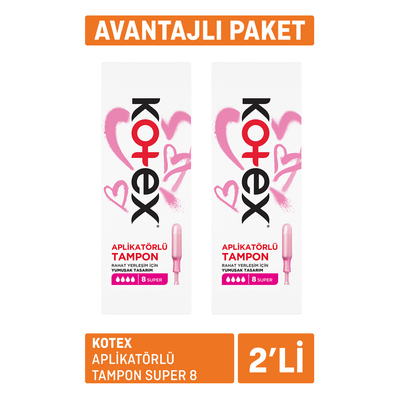 Kotex Aplikatörlü Tampon Super 8 x 2 Migros