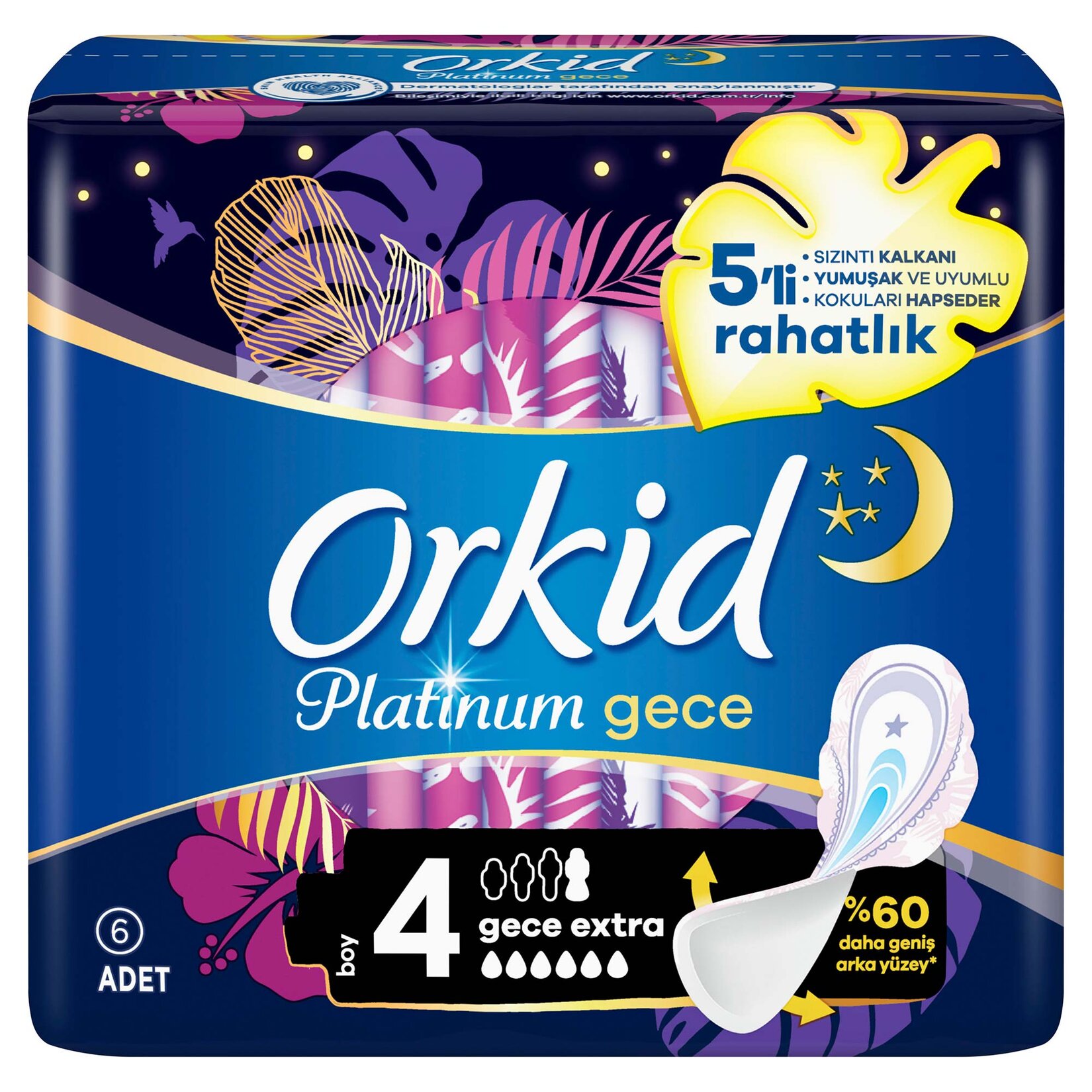 Orkid Platinum Gece Extra Tekli 6'lı - Görsel 1