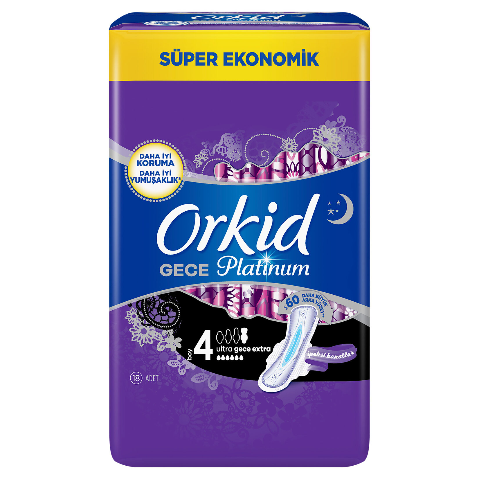Orkid Platinum Süper Ekonomik Gece Extra 18'li - Görsel 3
