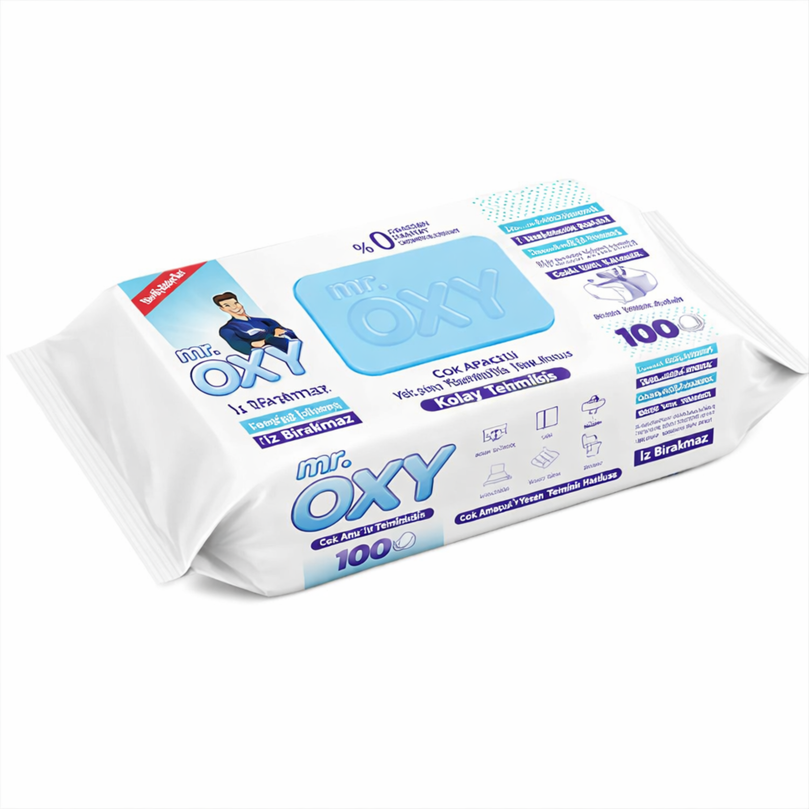 Mr.Oxy Yüzey Temizlik Havlusu Beyaz Sabun 100'lü