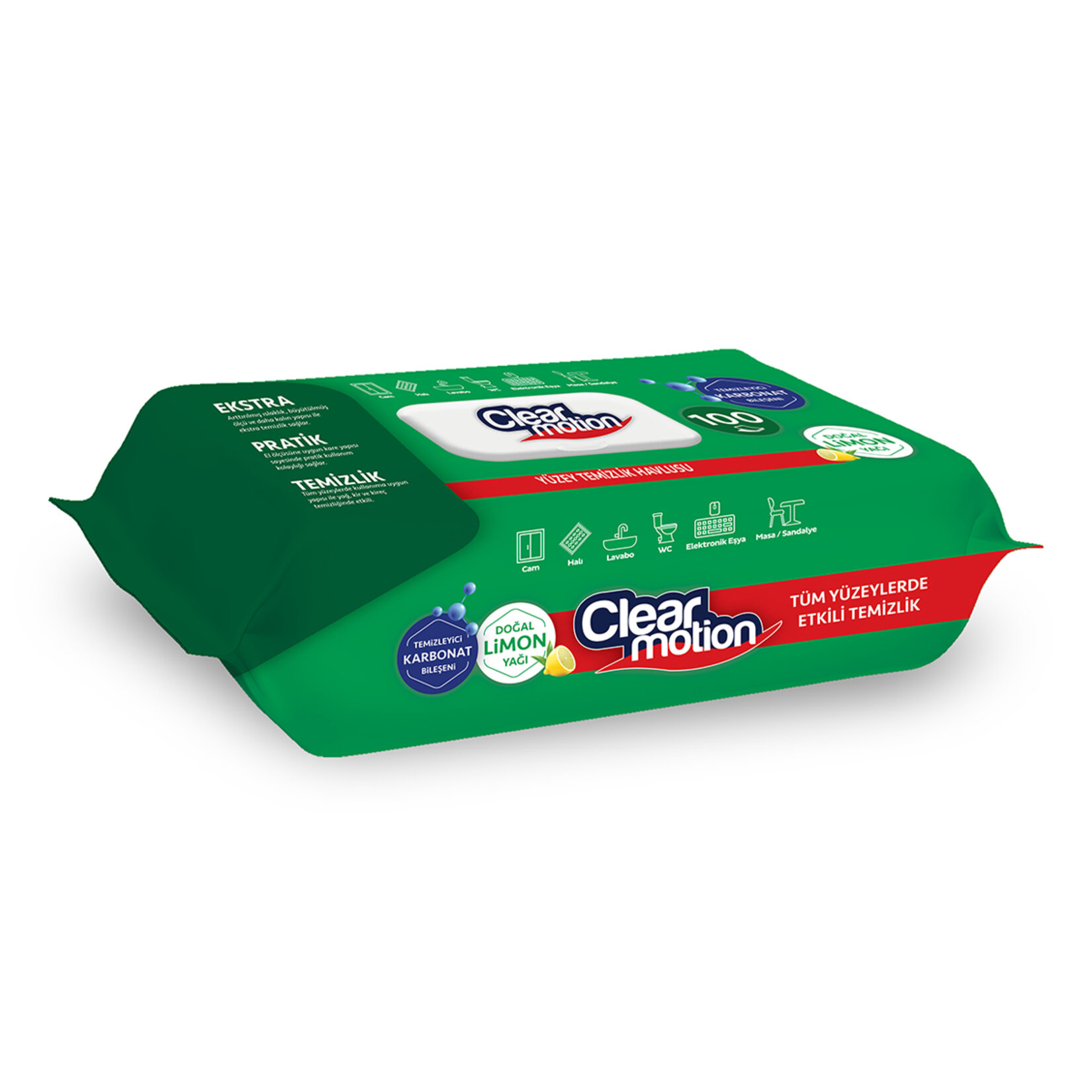 Clear Motion Yüzey Temizlik Havlusu Limon 100'lü