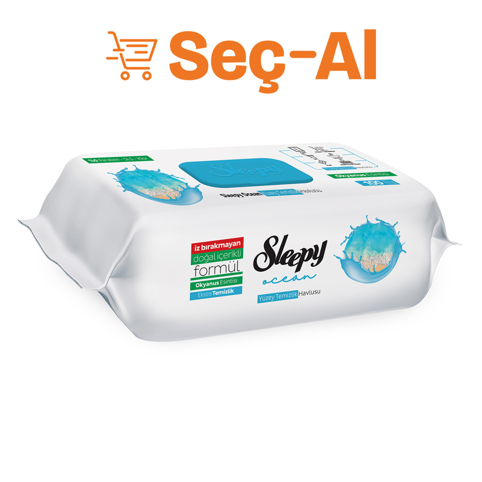 Sleepy Yüzey Temizlik Havlusu Okyanus 100'lü
