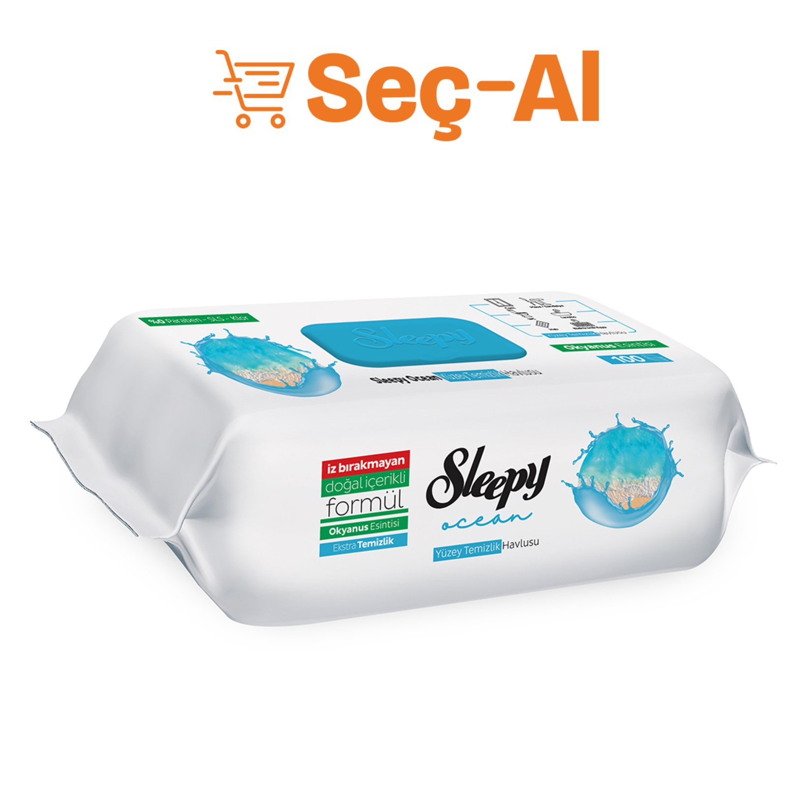 Sleepy Yüzey Temizlik Havlusu Okyanus 100'lü