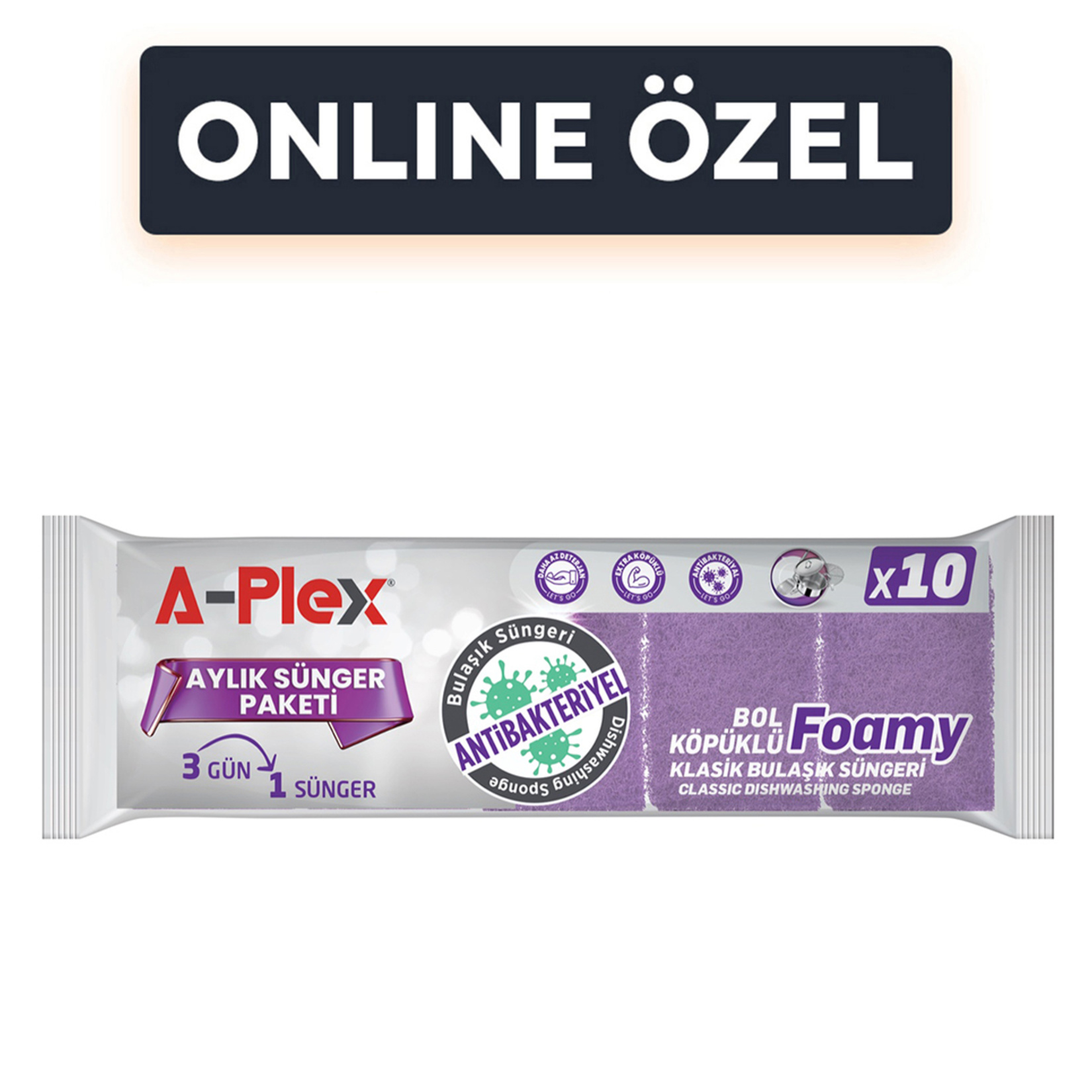 A-plex Antibakteriyel Sünger 10'lu