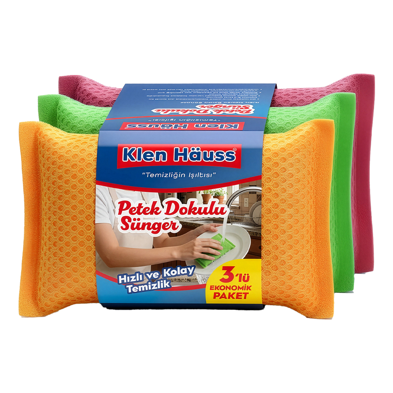 Klen Hauss Petek Dokulu Sünger 3'lü