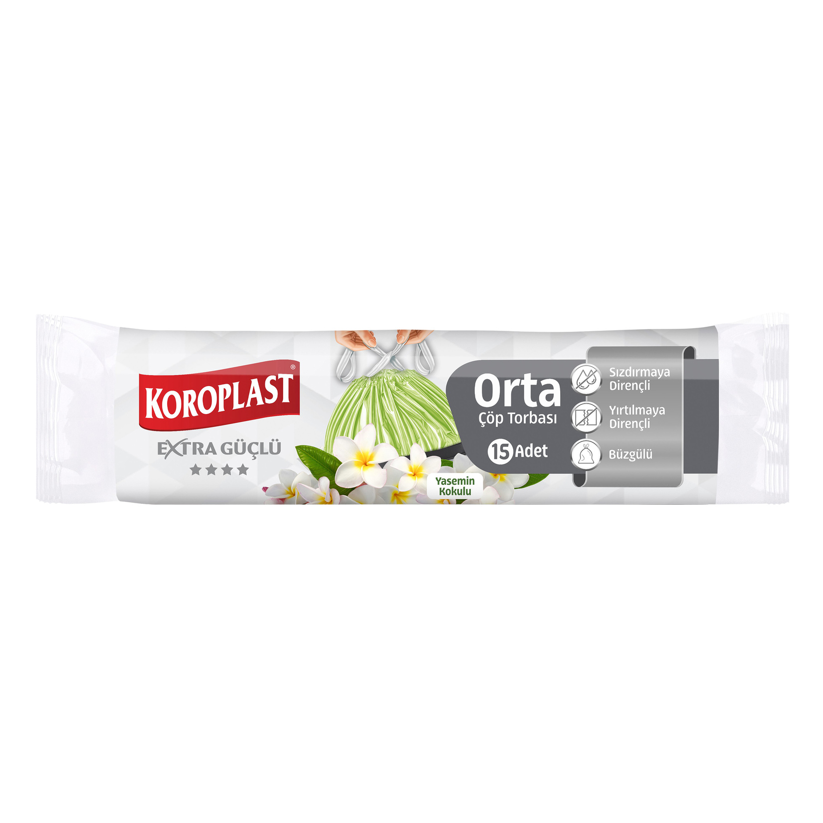Koroplast Büzgülü Çöp Torbası Yasemin Kokulu Orta Boy 15'li - Görsel 1