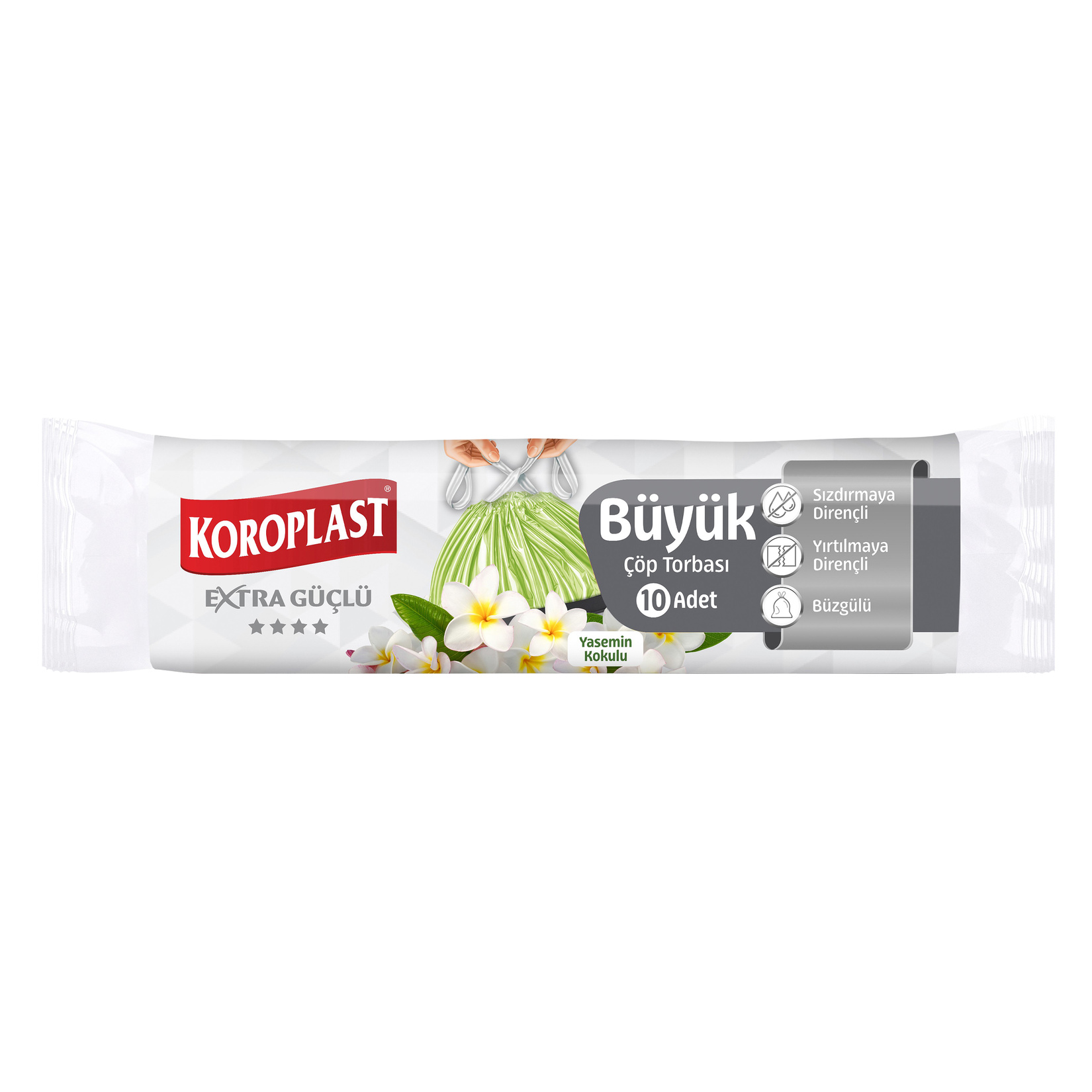 Koroplast Büzgülü Çöp Torbası Yasemin Kokulu Büyük Boy 10’lu - Görsel 1