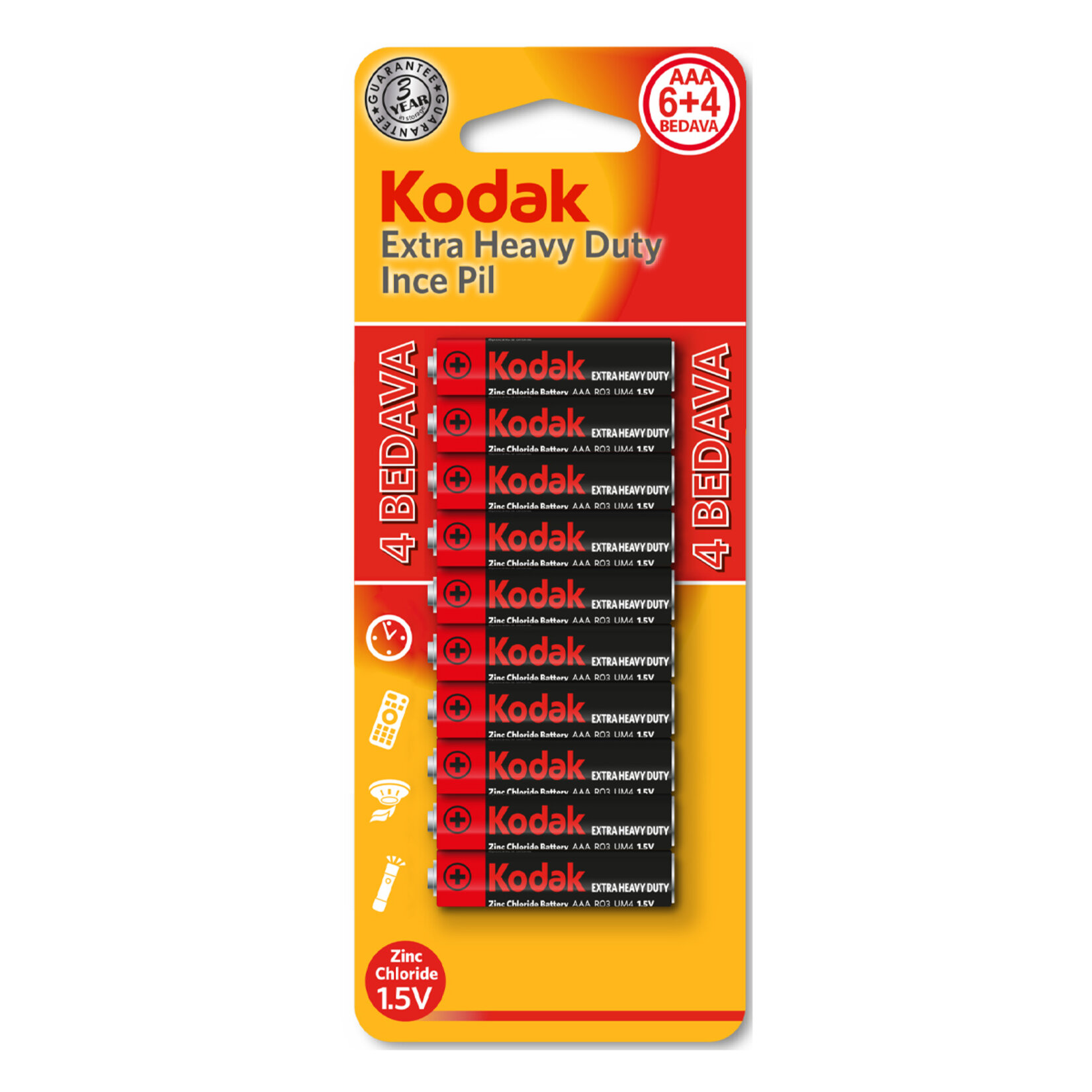 Kodak Çinko Karbon İnce Pil Blıster Aaa 6+4