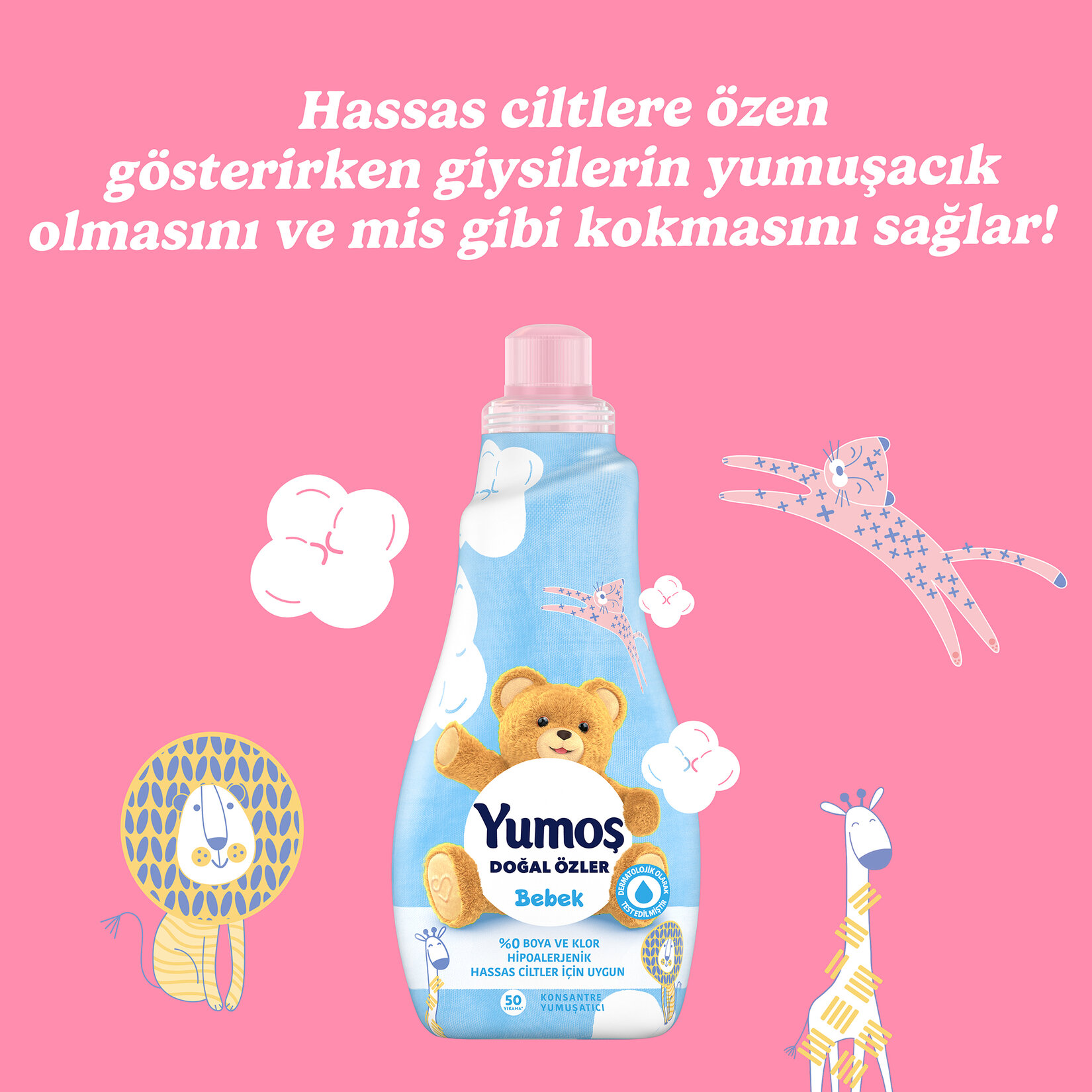 Omo Bebek Sıvı Deterjan 900 ml + Yumoş Doğal Özler Konsantre Yumuşatıcısı Bebek 1200 ml - Görsel 4