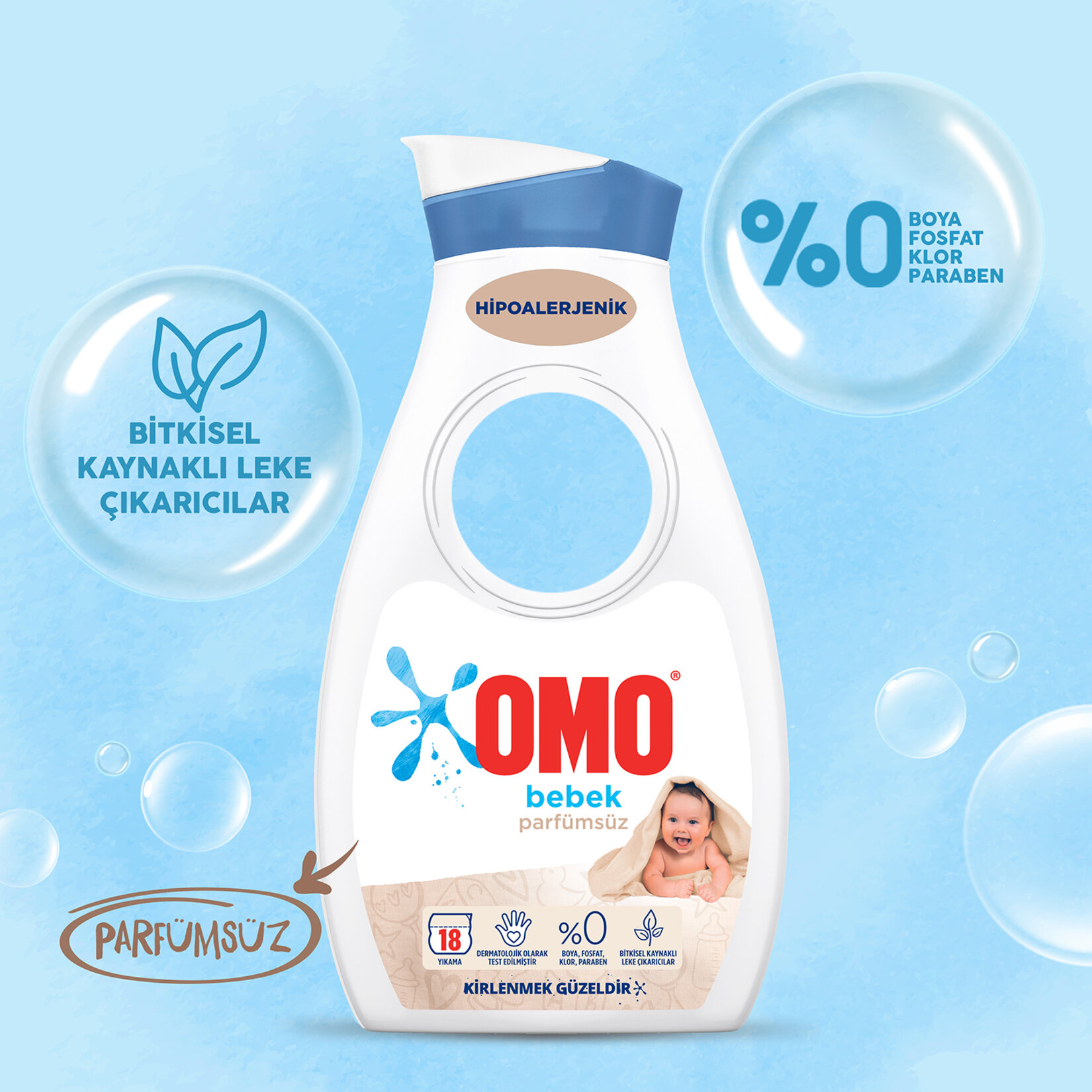 Omo Bebek Sıvı Deterjan 900 ml + Yumoş Doğal Özler Konsantre Yumuşatıcısı Bebek 1200 ml - Görsel 5