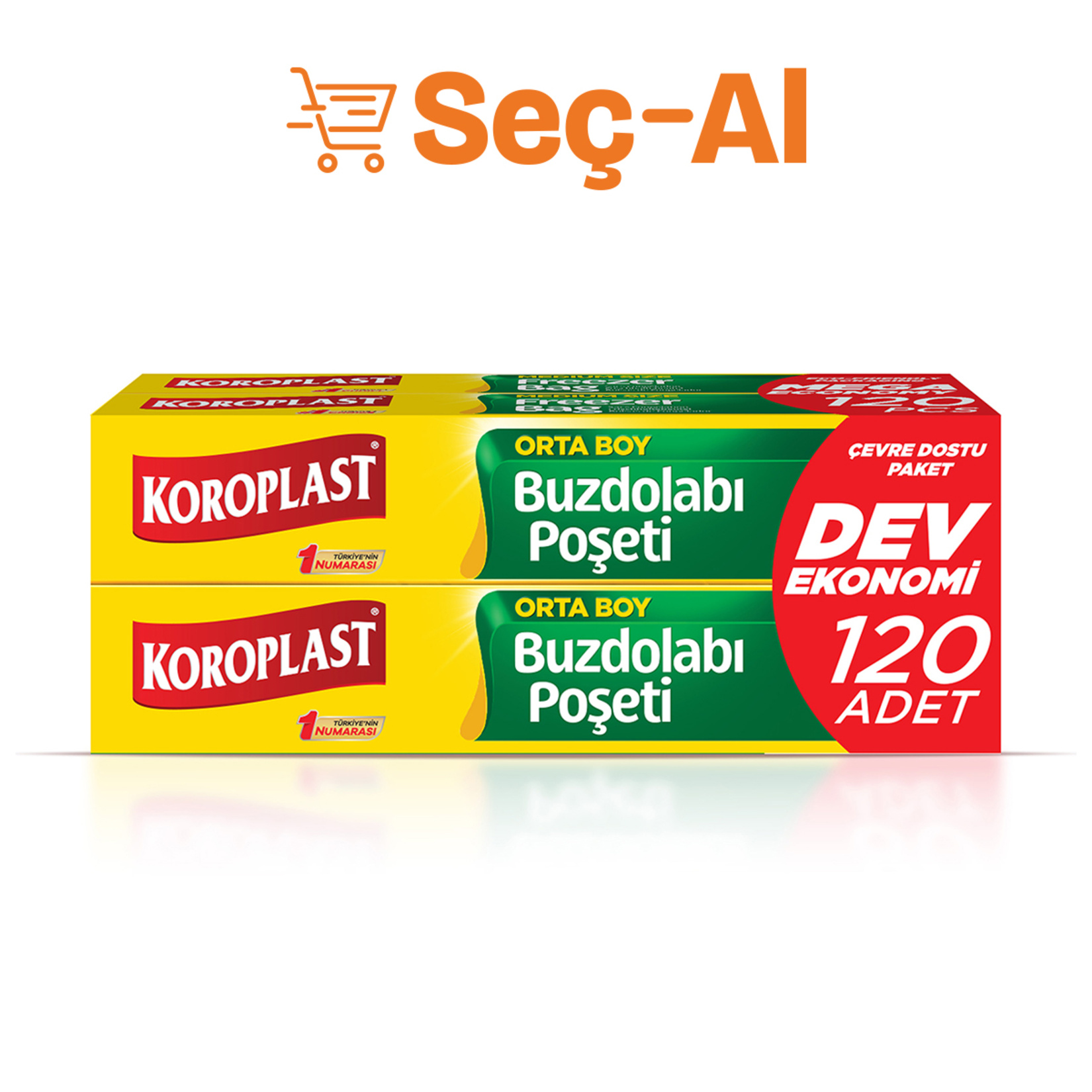 Koroplast Dev Ekonomi Buzdolabı Poşeti (3+1) Orta 120'li