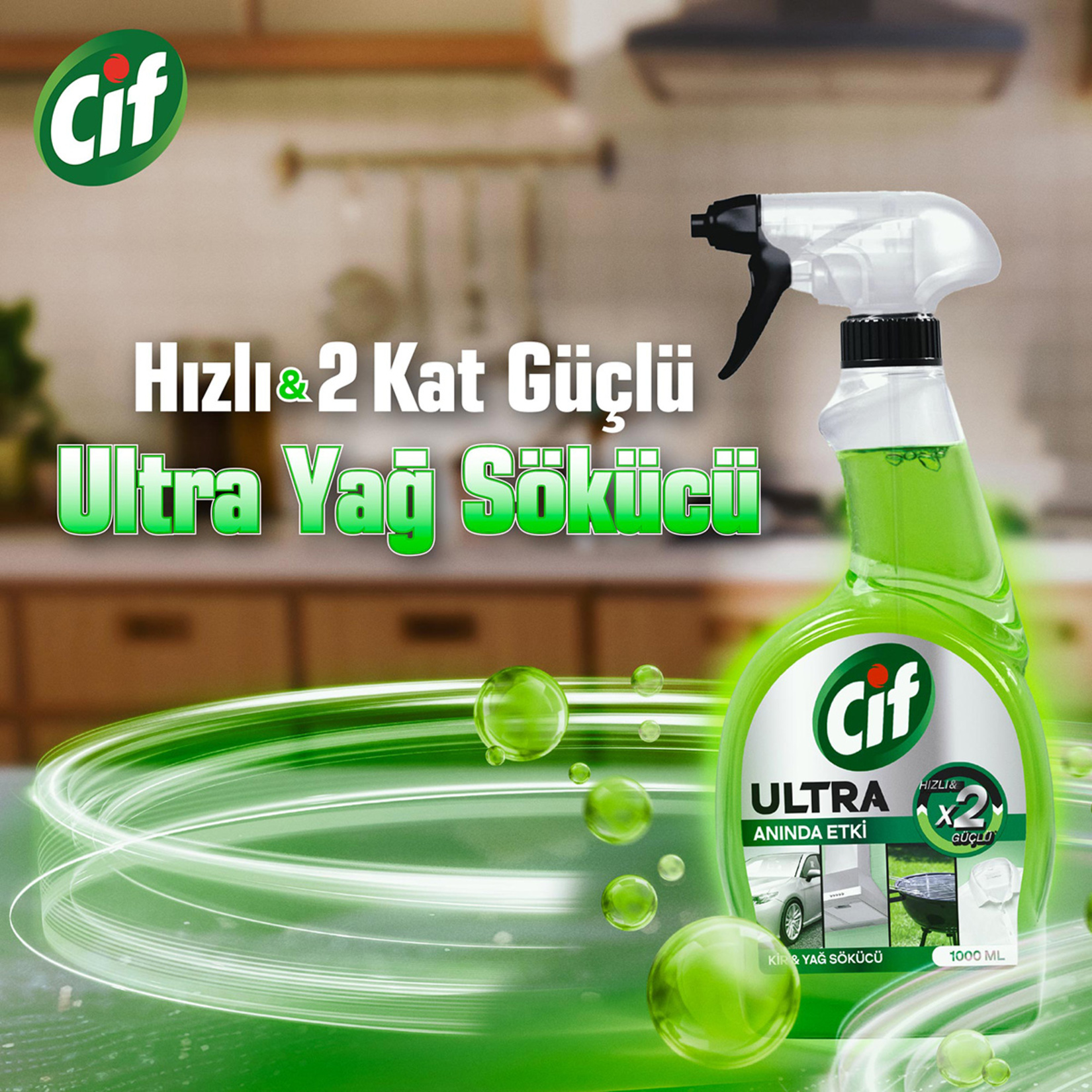 Cif Ultra Anında Etki Kir & Yağ Sökücü 1 L - Görsel 3