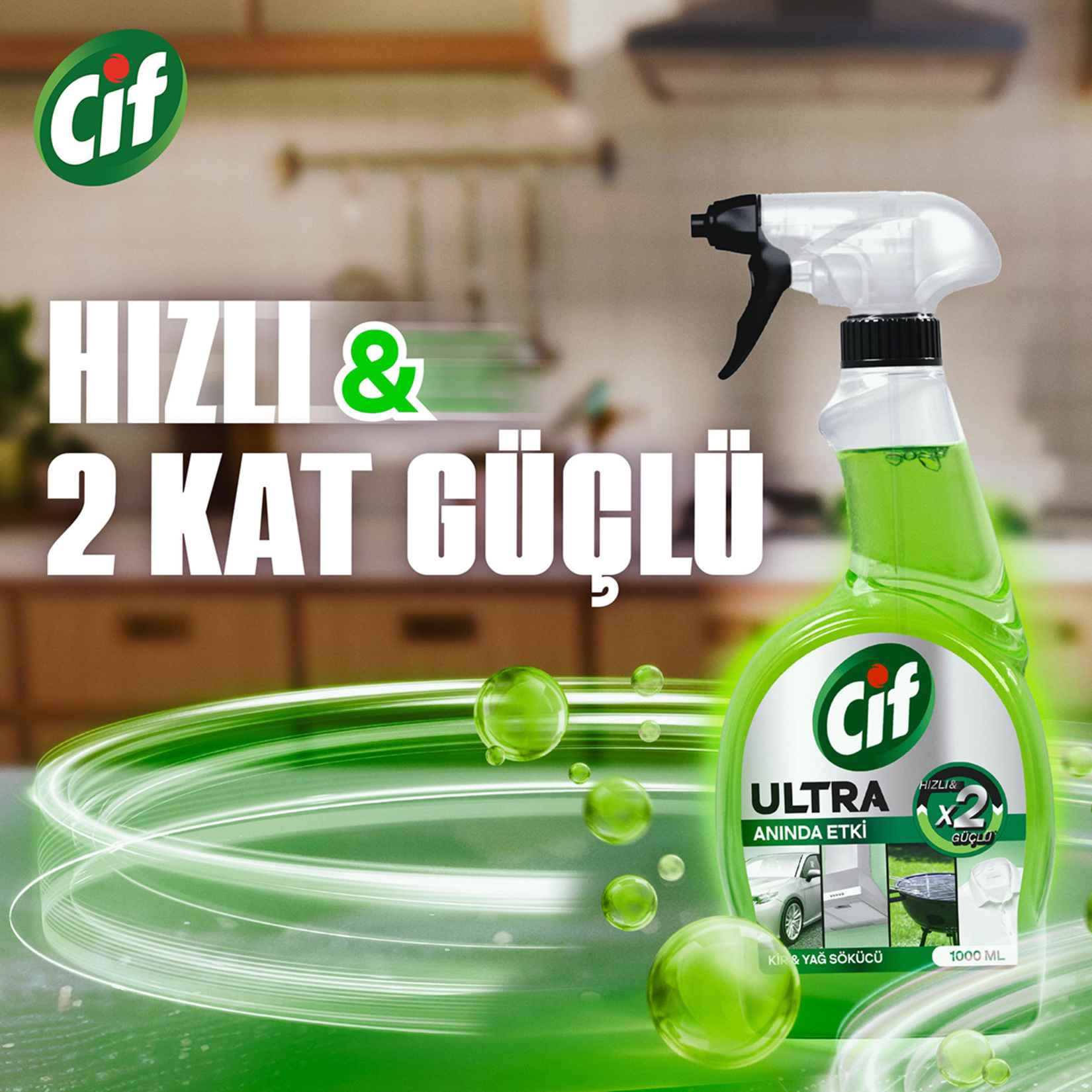 Cif Ultra Anında Etki Kir & Yağ Sökücü 1 L - Görsel 4