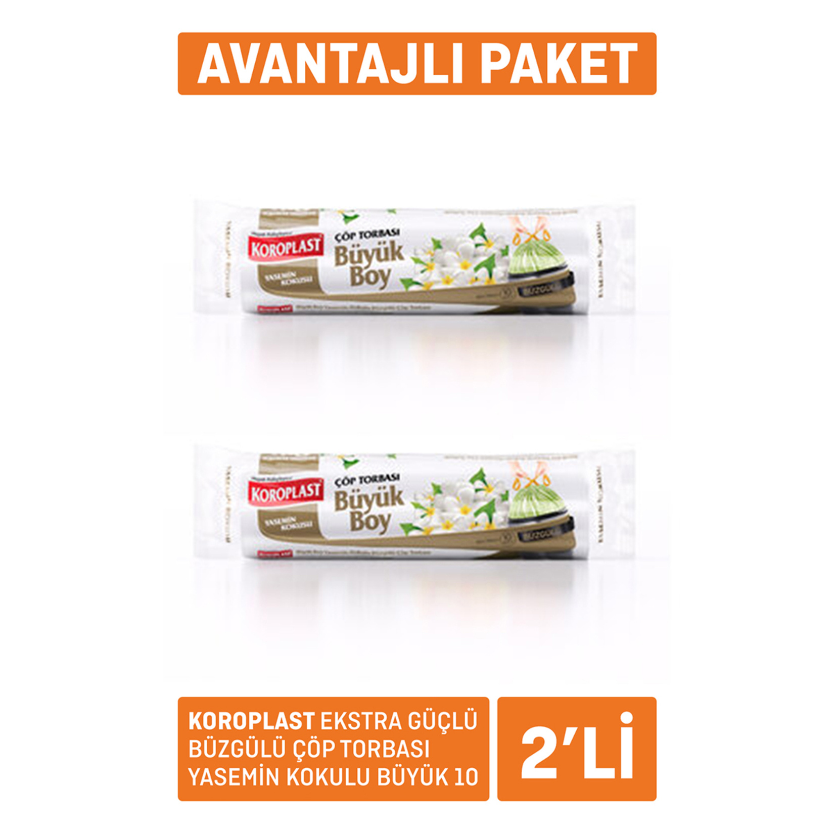 Koroplast Yasemin Büzgülü Büyük Çöp Torbası 2 x 10'lu