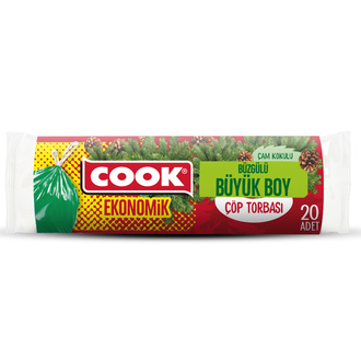 Cook Ekonomik Büyük Boy Büzgülü Çöp Torbası Çam Kokulu 20'li