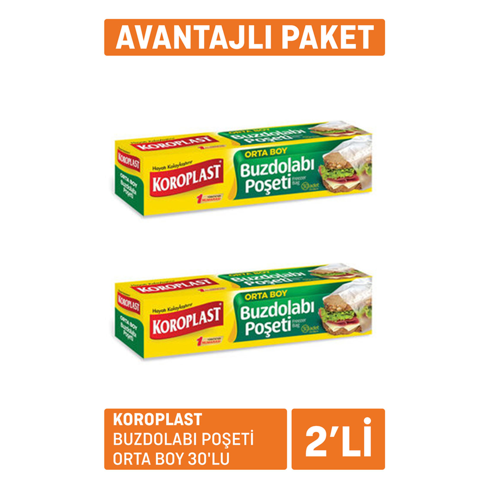Koroplast Buzdolabı Poşeti Orta Boy 2 x 30'lu