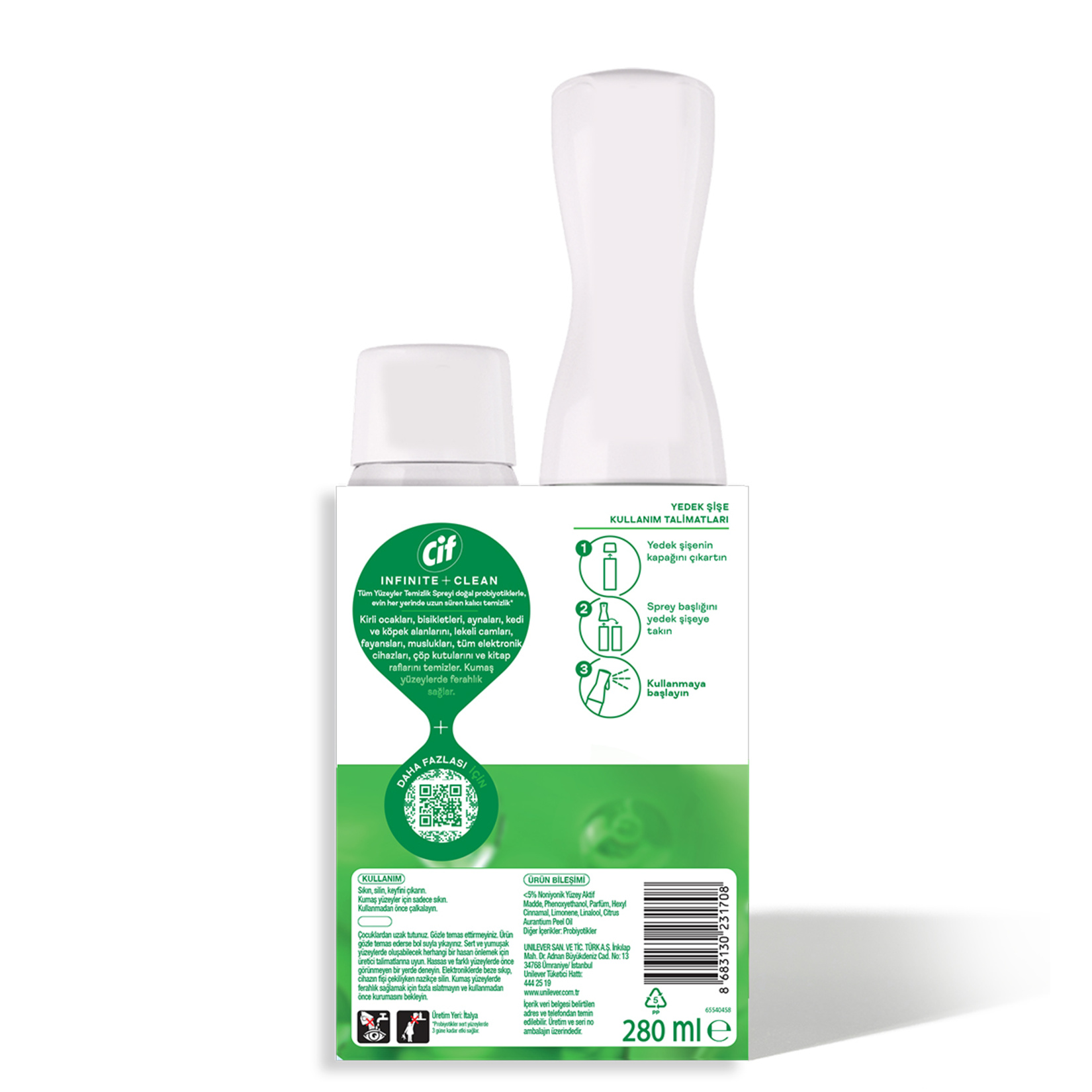 Cif Infinite Clean 280 Ml + Yedek Şişe Misket Limon 280 Ml - Görsel 5