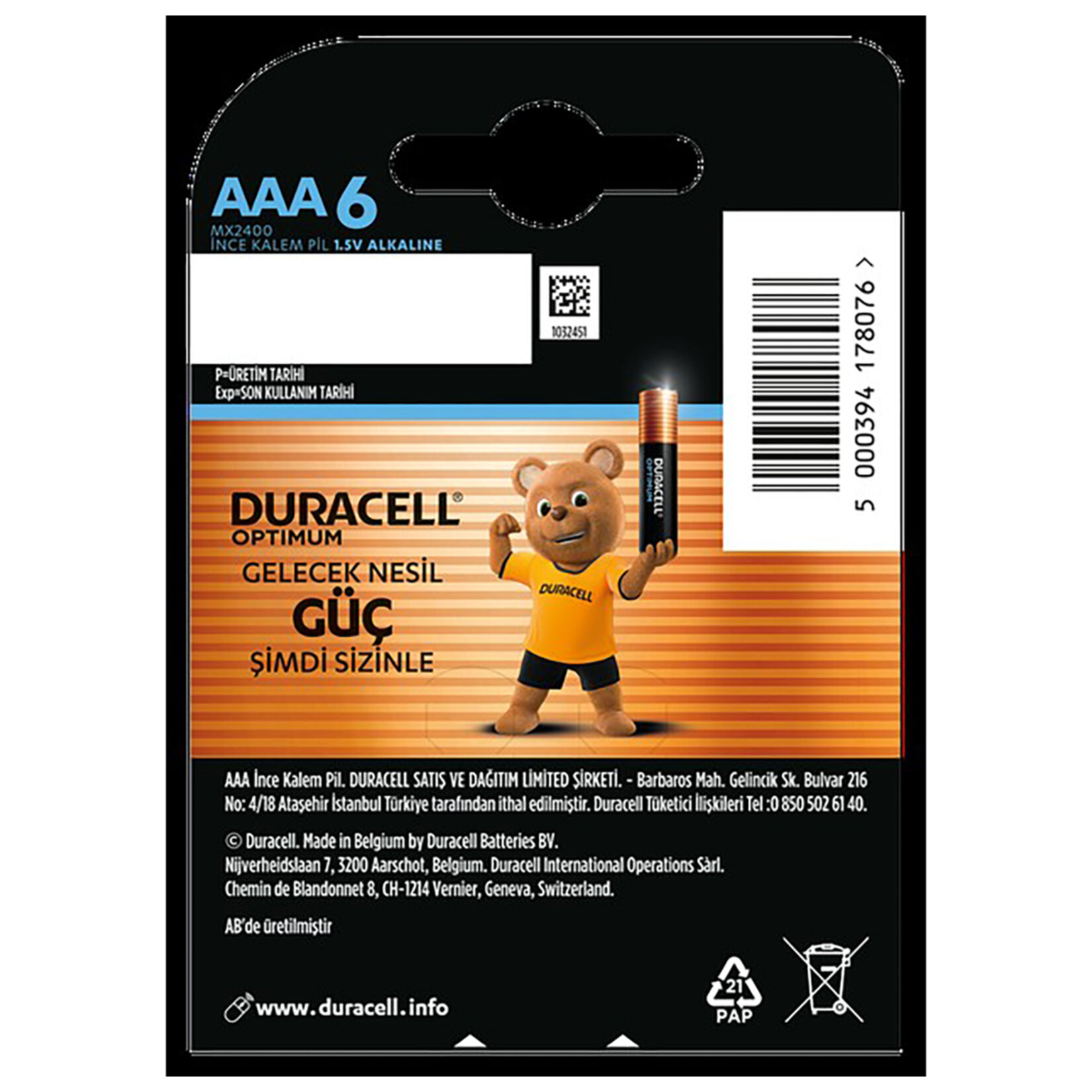 Duracell Optimum Powerboost AAA İnce Kalem Pil 6'lı - Görsel 2