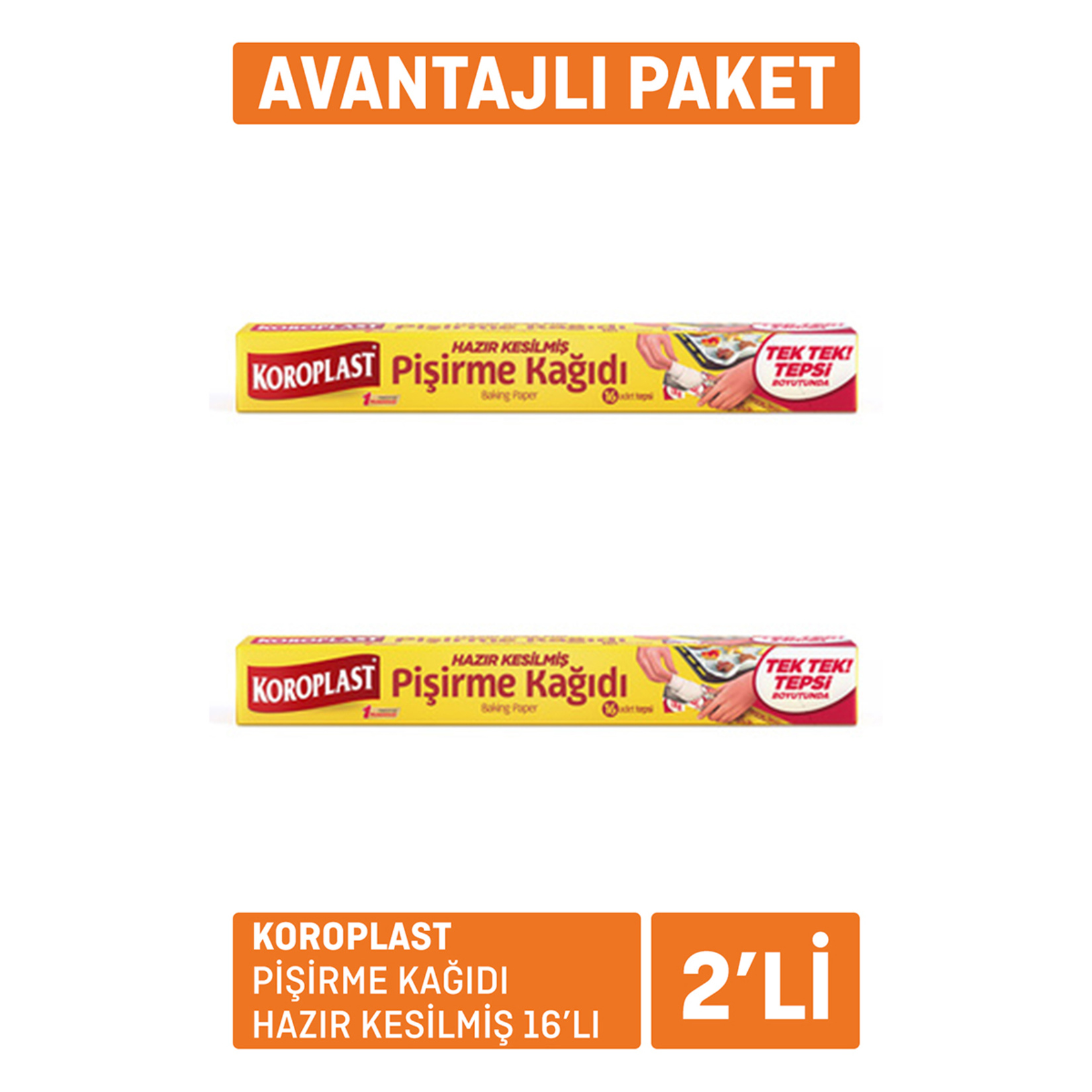 Koroplast Pişirme Kağıdı Hazır Kesilmiş 2 x 16'lı