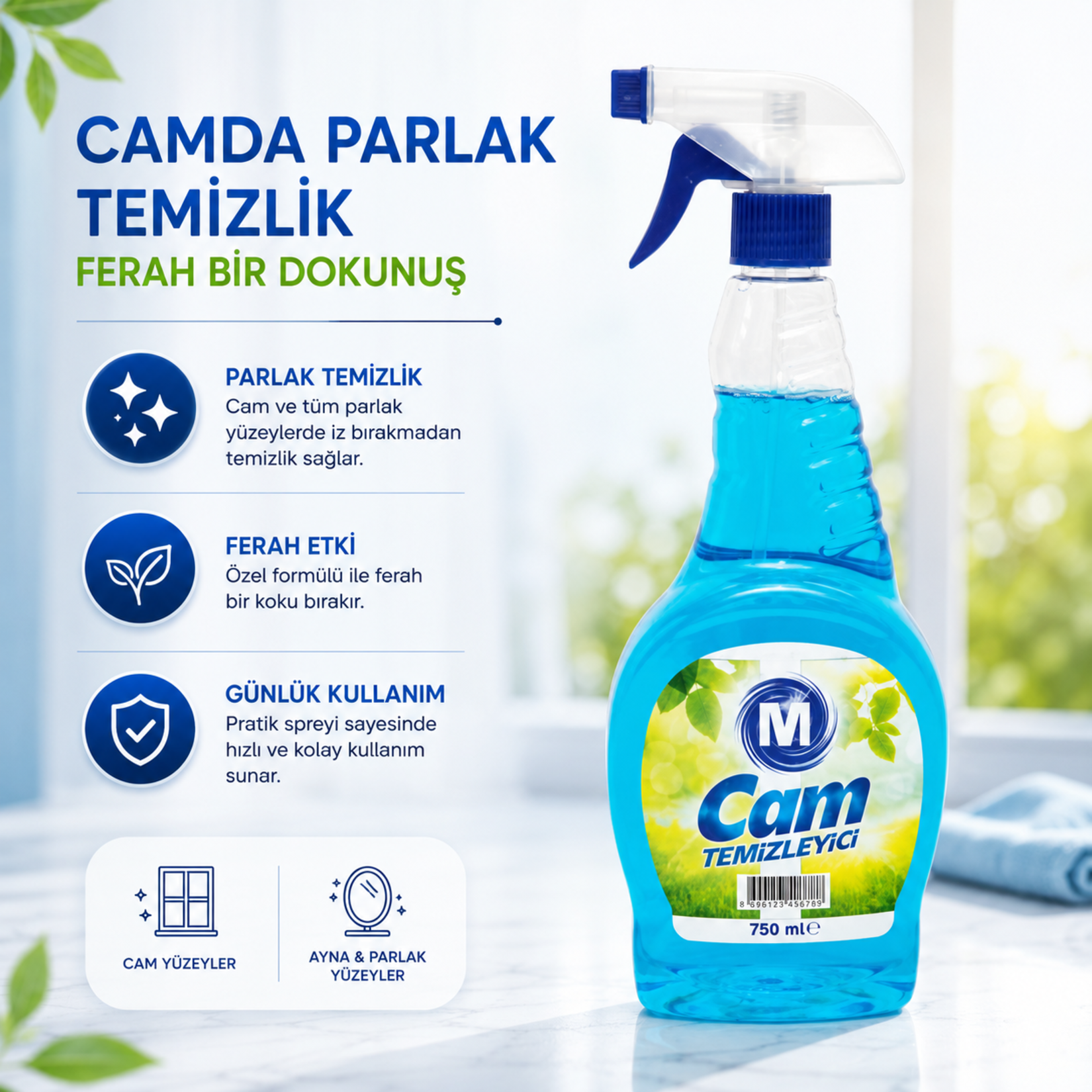 Migros Cam Temizleyici 750 Ml - Görsel 2