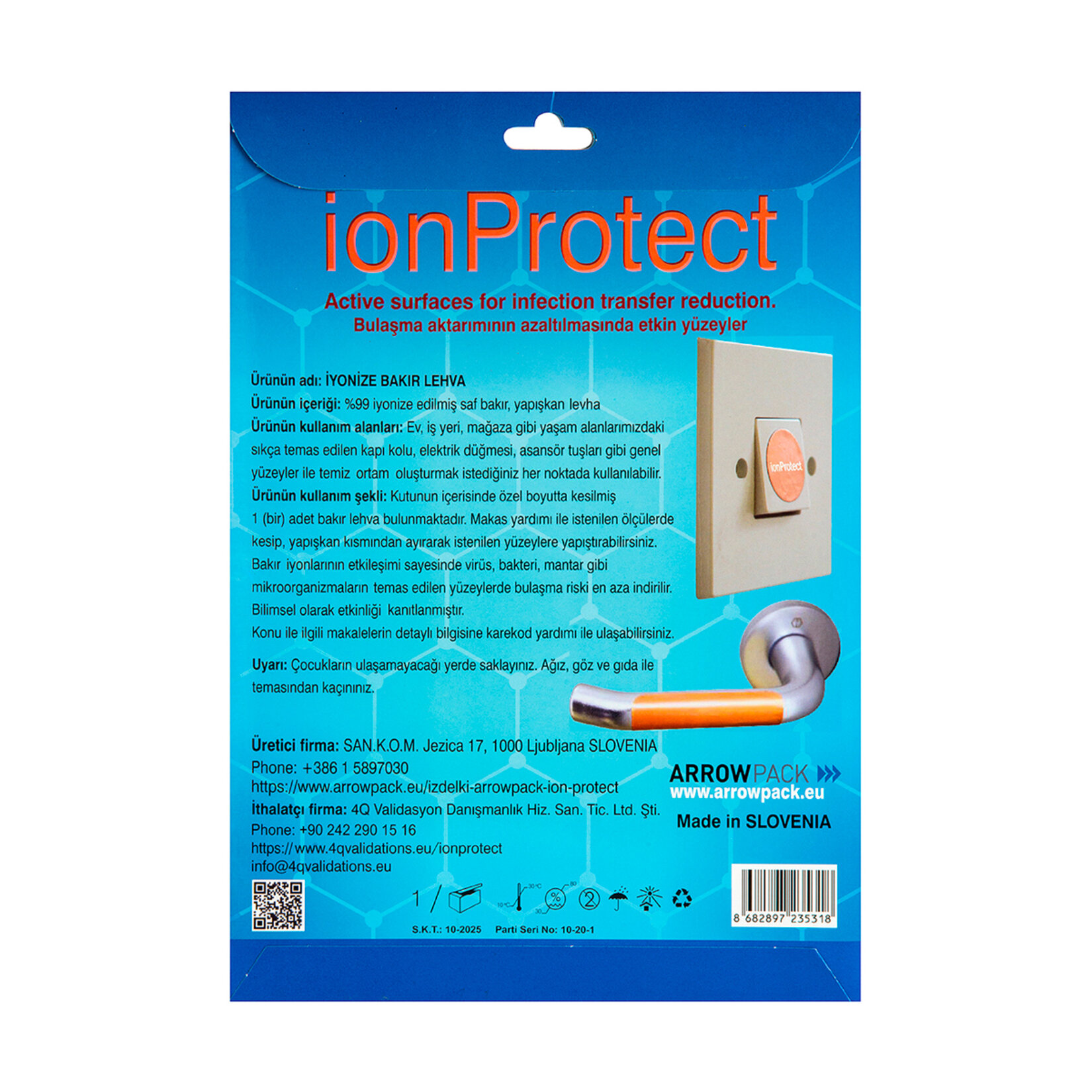 Ion Protect İyonize Bakır Kapı Kolu 5'li + Düğme 5'li - Görsel 2