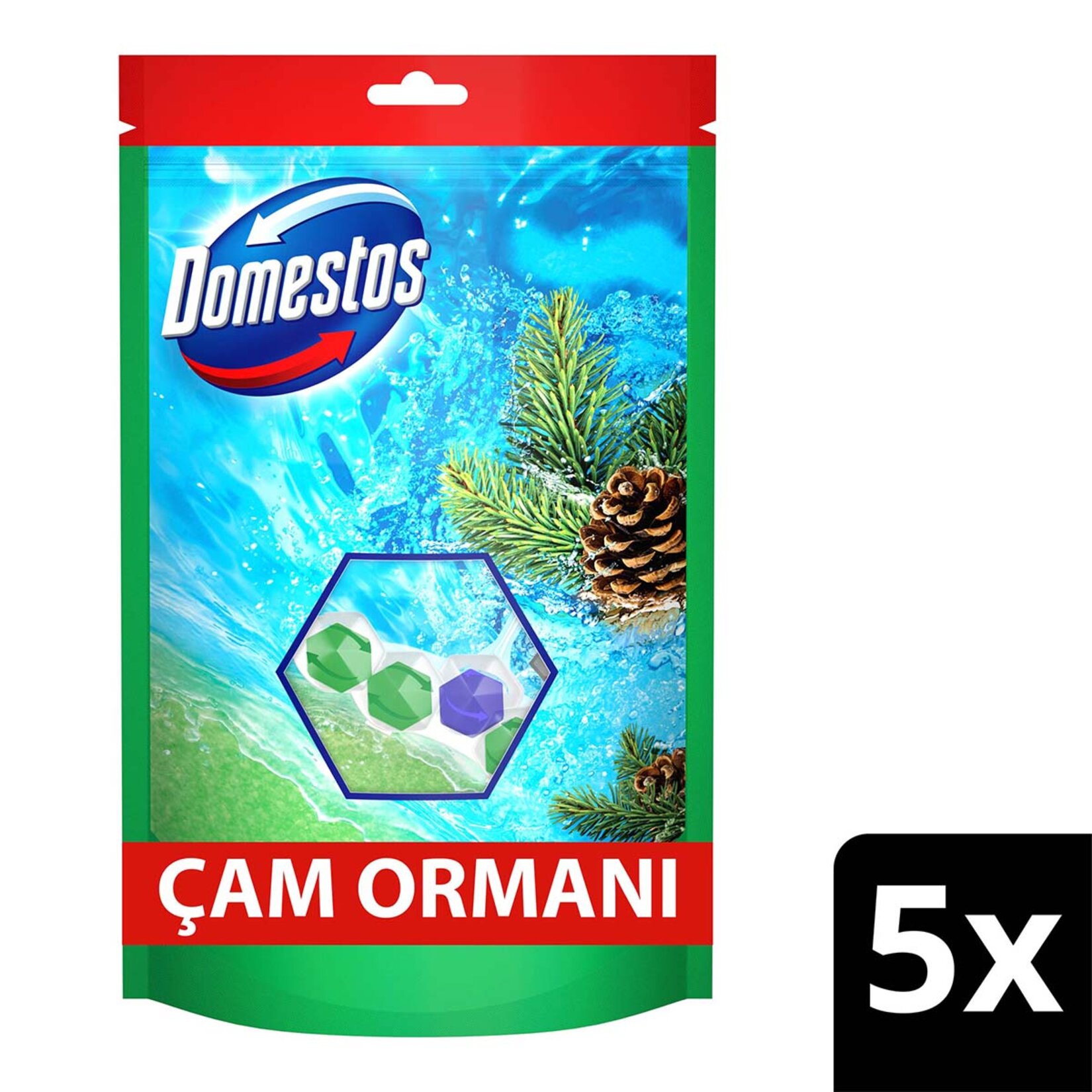 Domestos Wc Blok Çam Ferahlığı 5 x 50 G - Görsel 2
