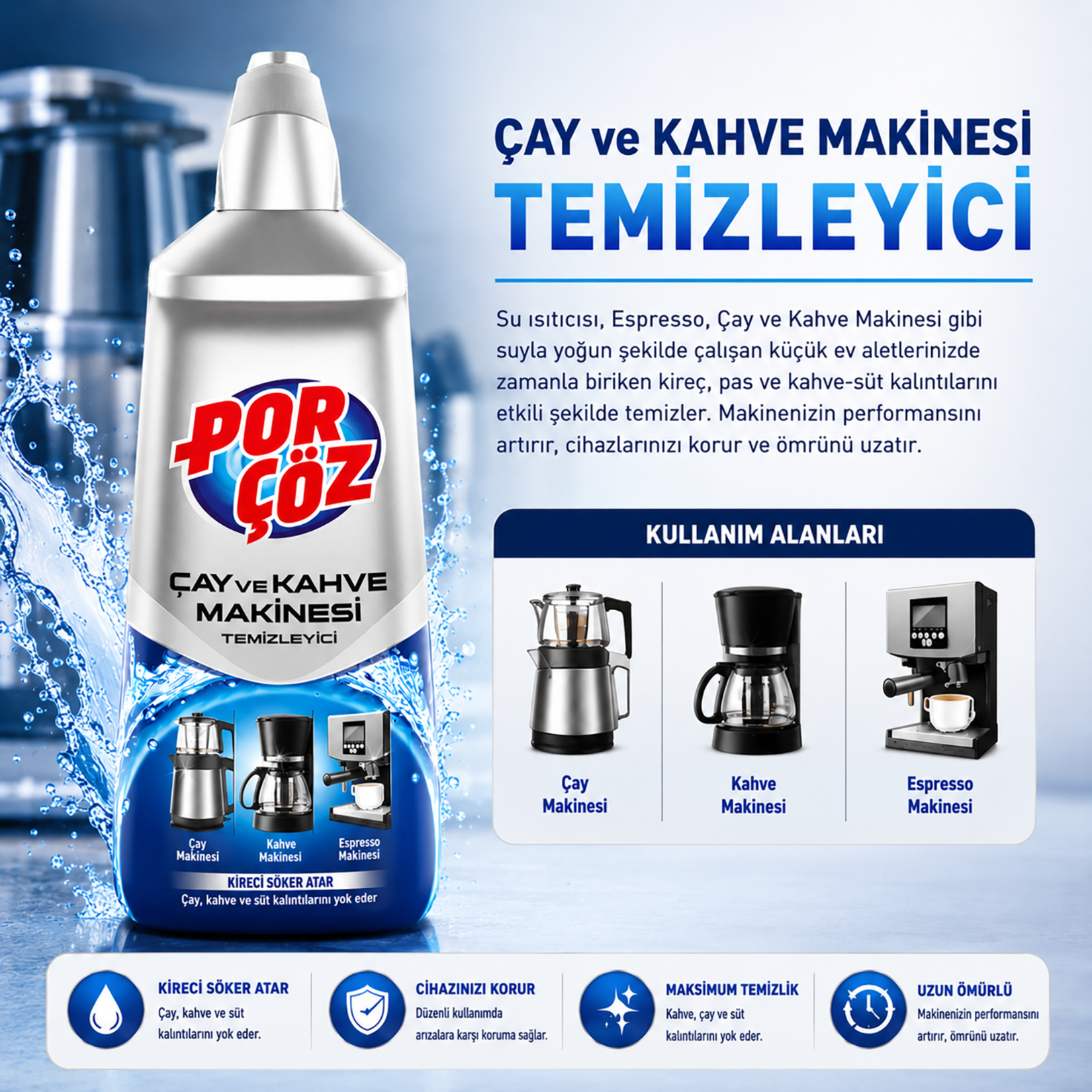 Porçöz Çay Ve Kahve Makinesi Temizleyicisi 400 Ml - Görsel 5