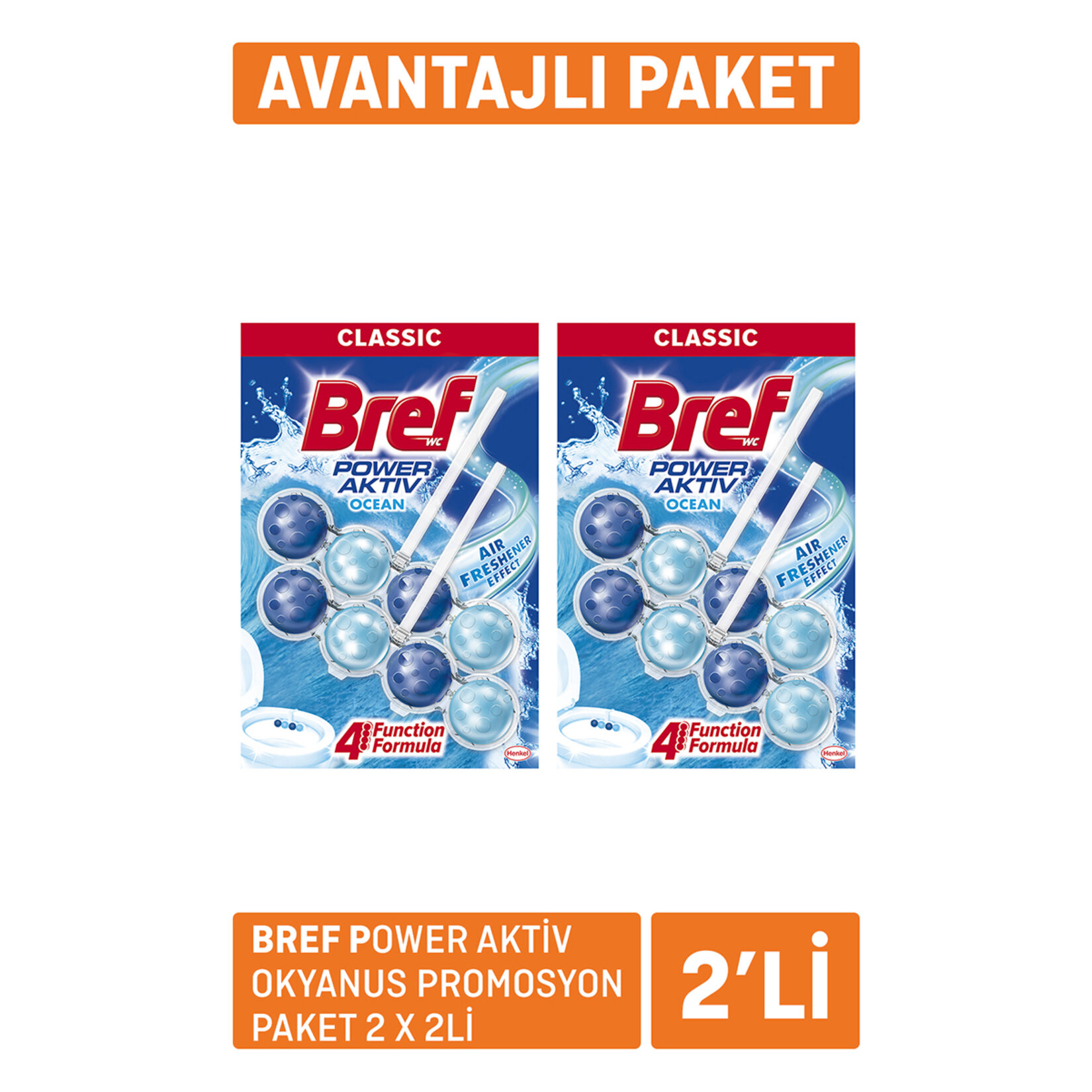 Bref Aktif Power Wc Blok  Okyanus Promosyon Paket 2 x 100 G