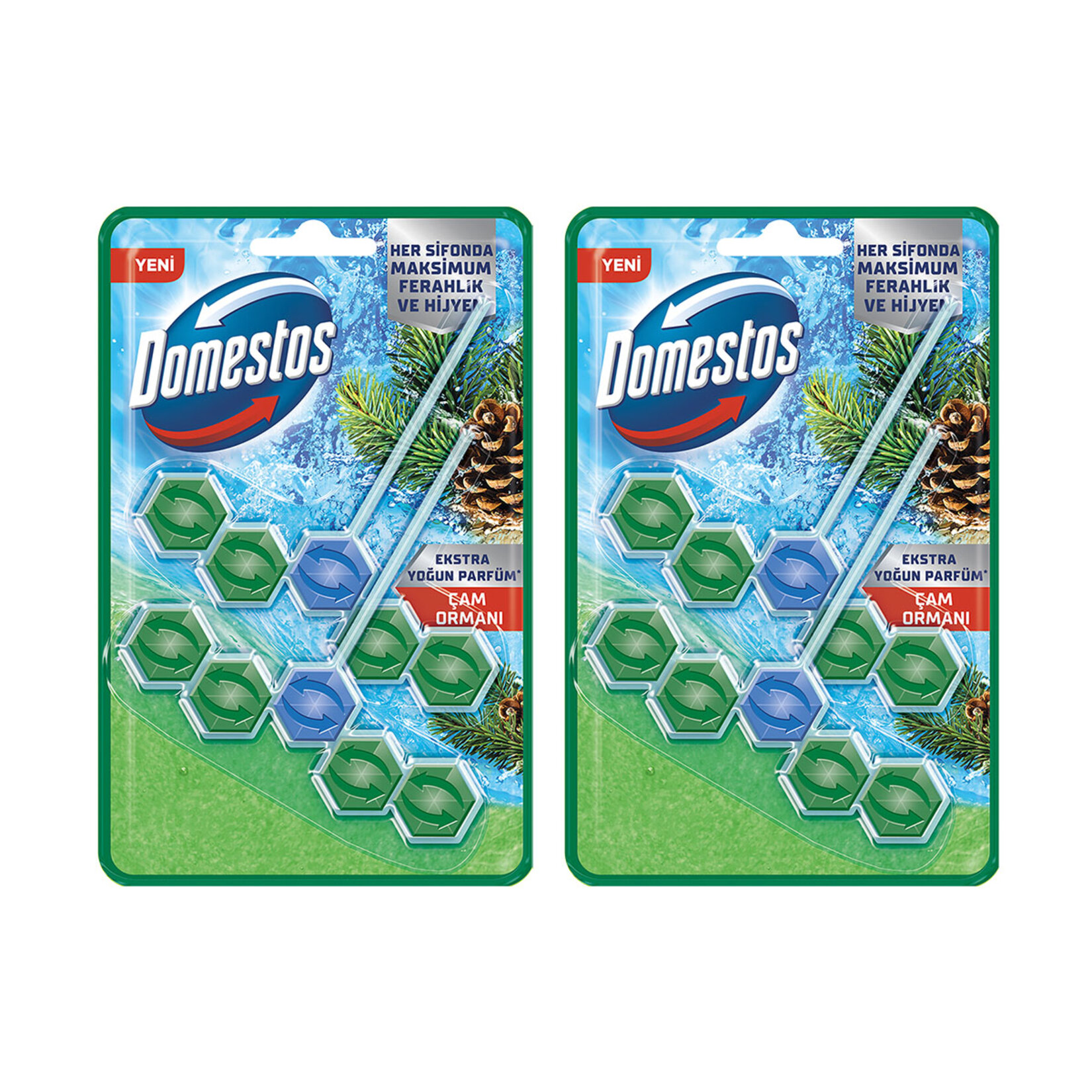 Domestos Wc Blok 2'li Çam Ferahlığı 2x100 G - Görsel 2