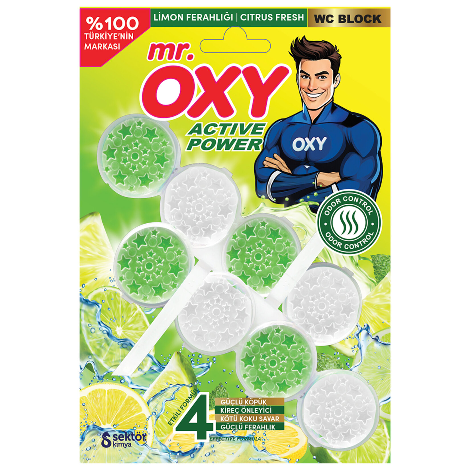 Mr Oxy Wc Blok Limon Ferahlığı 2*50 G - Görsel 1