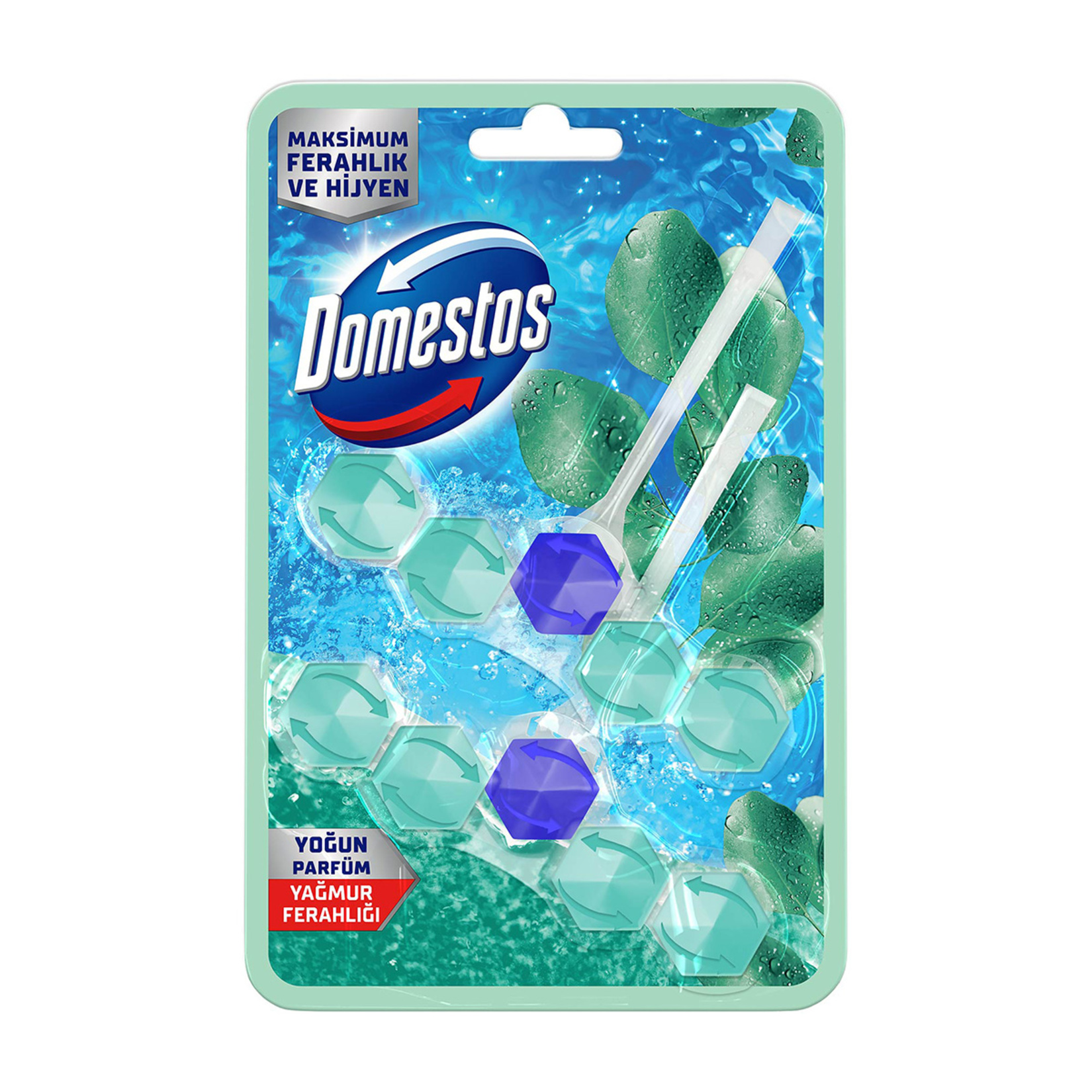 Domestos Wc Blok Yağmur Ferahlığı 2 x 50 G - Görsel 1