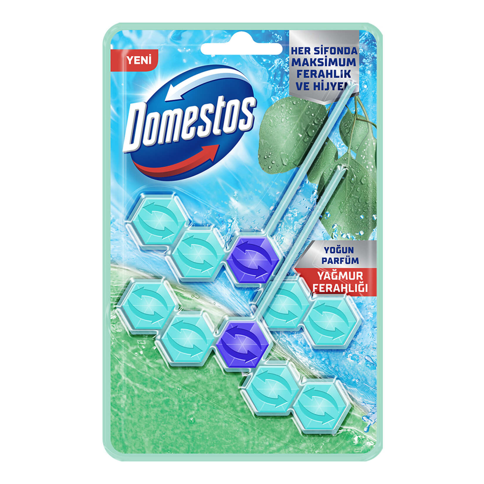 Domestos Wc Blok Yağmur Ferahlığı 2 x 50 G - Görsel 1