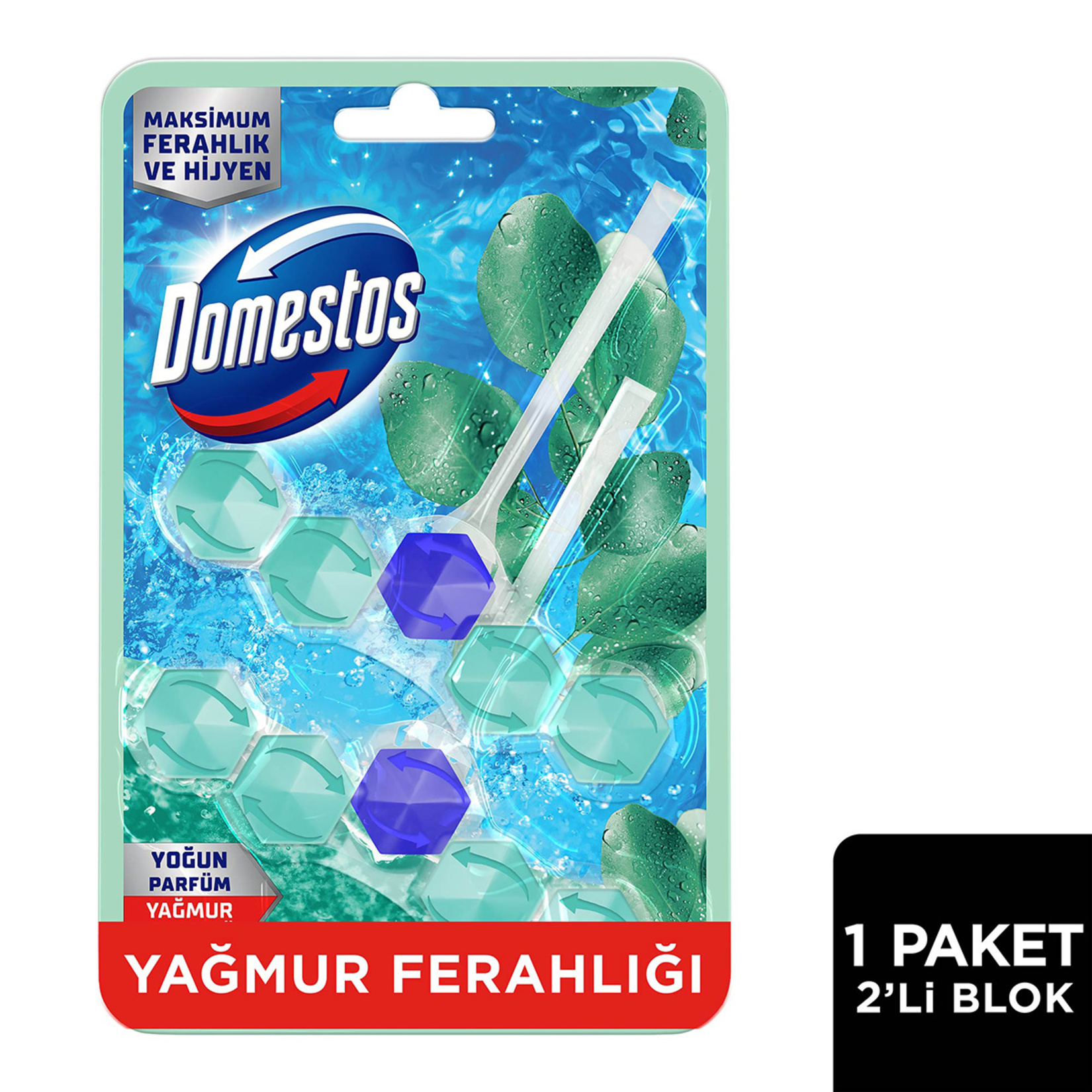 Domestos Wc Blok Yağmur Ferahlığı 2 x 50 G - Görsel 2