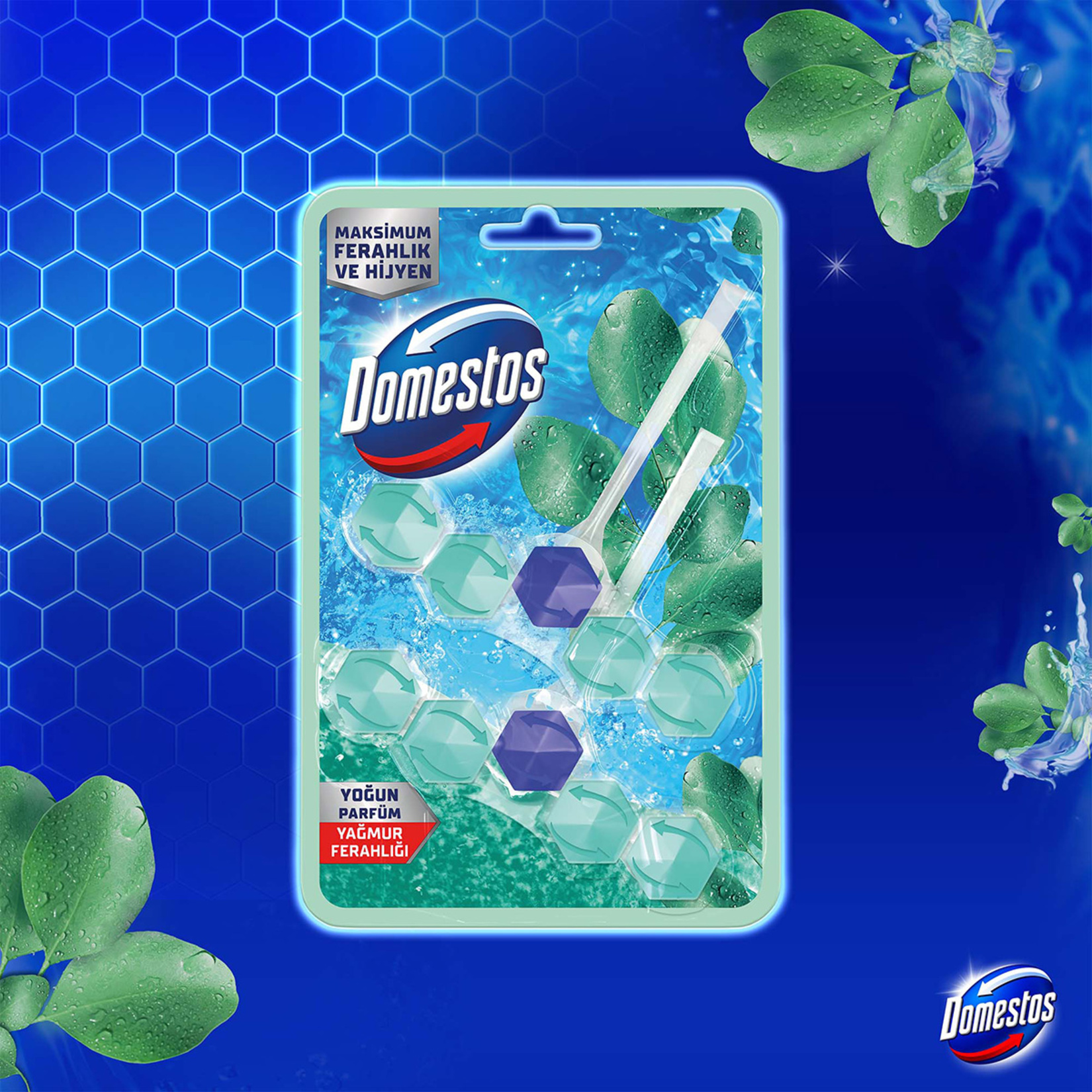 Domestos Wc Blok Yağmur Ferahlığı 2 x 50 G - Görsel 3