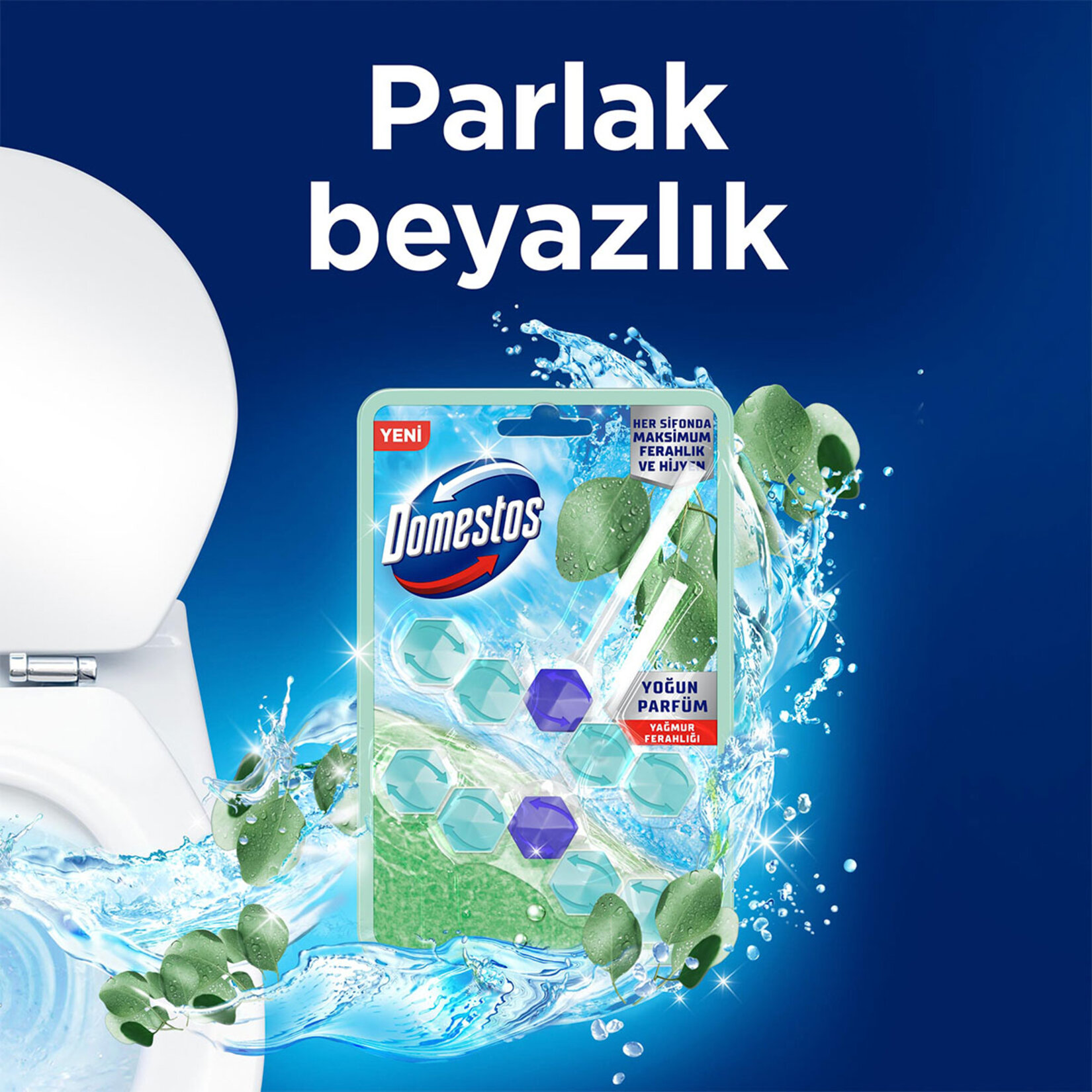 Domestos Wc Blok Yağmur Ferahlığı 2 x 50 G - Görsel 3