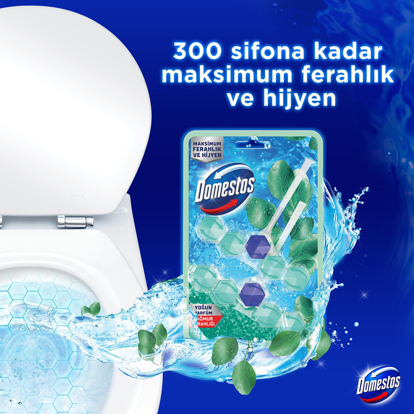 Domestos Wc Blok Yağmur Ferahlığı 2 x 50 G - Görsel 5