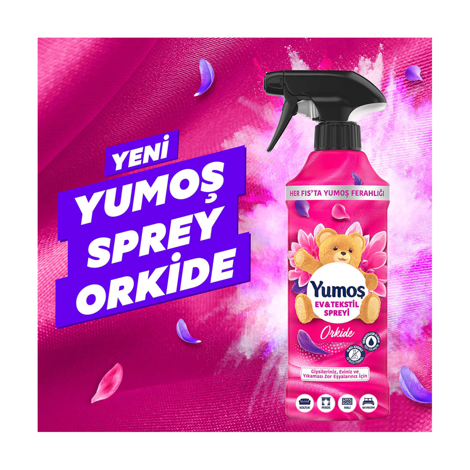 Yumoş Ev veTekstil Spreyi Orkide Yıkanması Zor Eşyalar İçin 450 Ml - Görsel 3
