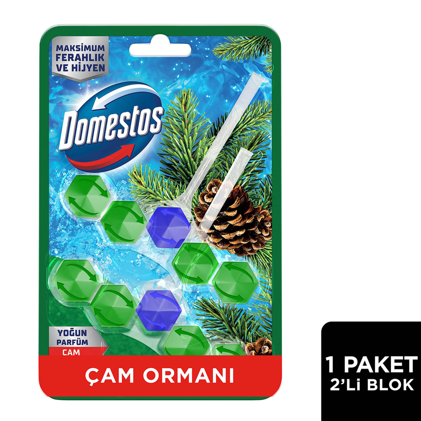 Domestos Wc Blok Çam Ferahlığı 2 x 50 G - Görsel 2